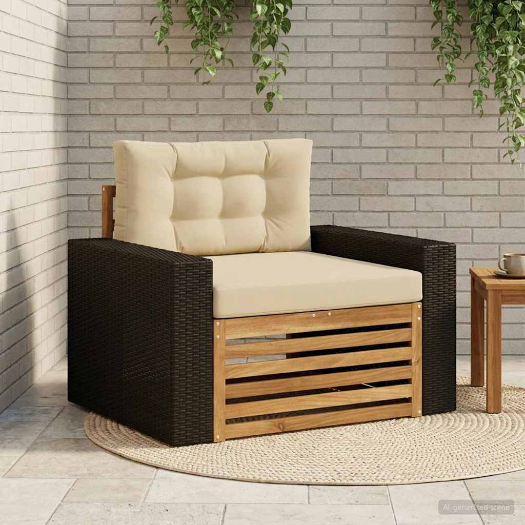 Udendørs Mellem Sofa Massivt Akacietræ - Hovedbillede