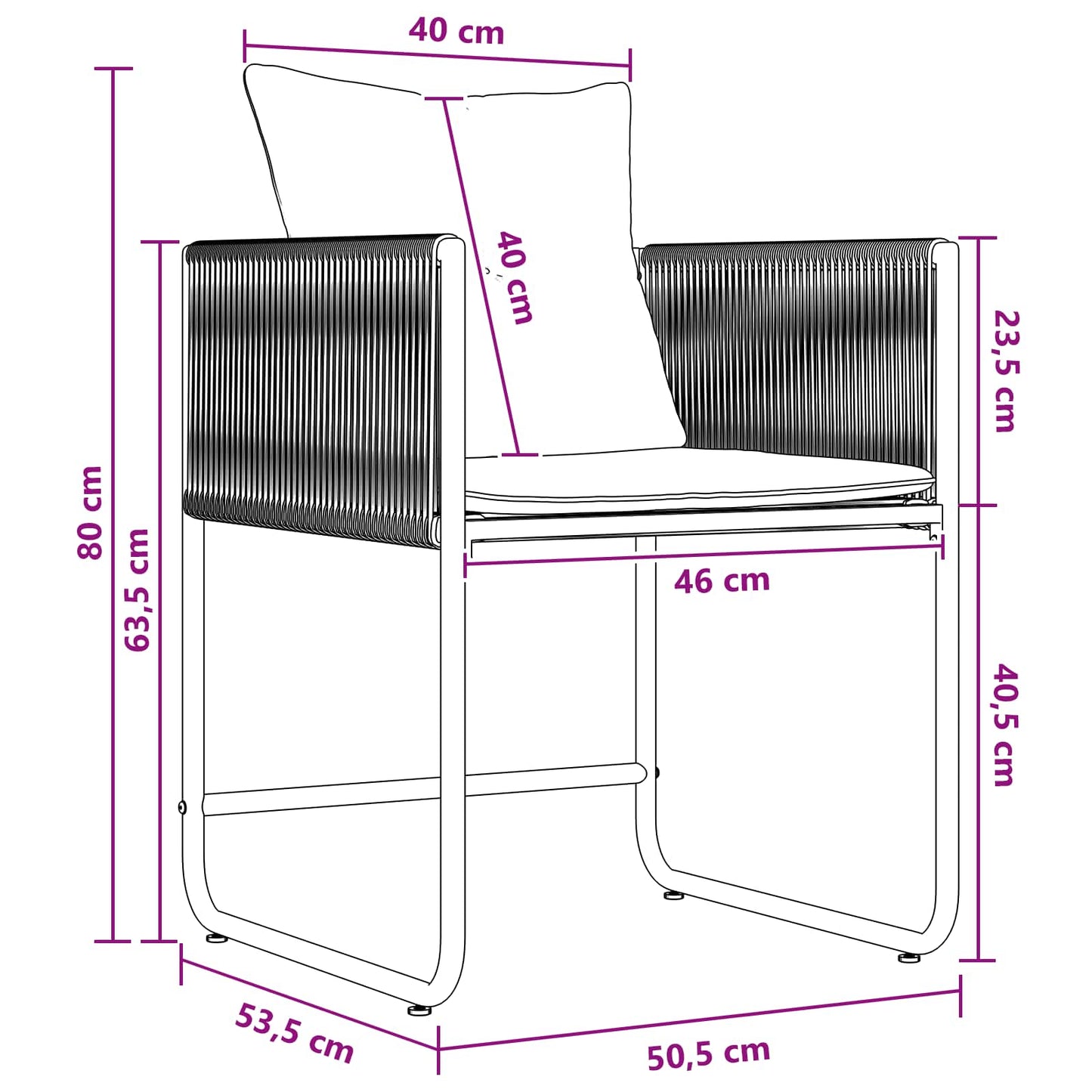 Have Spisebordssæt 5 Dele Og Anthracit 80 X 80 X 73 Cm - Billede 10