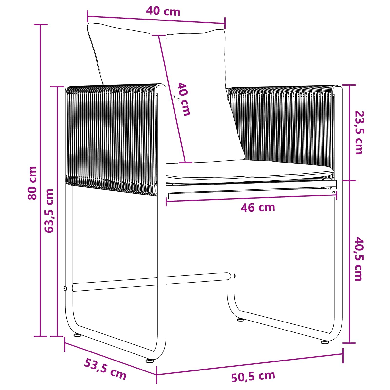 Have Spisebordssæt 5 Dele Og Anthracit 80 X 80 X 73 Cm - Billede 10