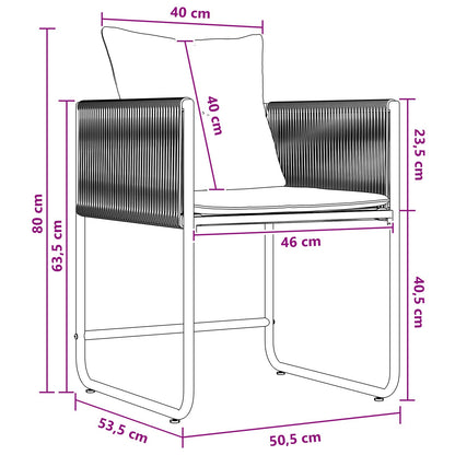 Have Spisebordssæt 5 Dele Og Anthracit 80 X 80 X 73 Cm - Billede 10