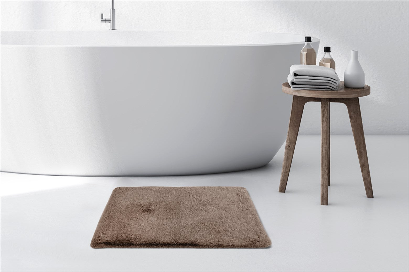 Rabbit 225 Bademåtte Lang Luv I Mørk Beige - Billede 2
