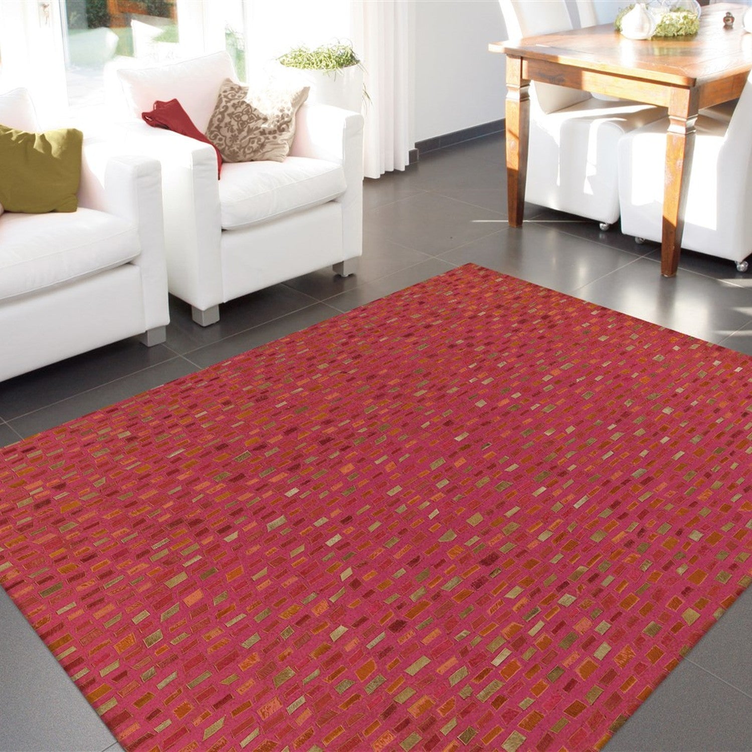 Wild 8022 Tæppe I Patchwork Udtryk Med Læder - Billede 2