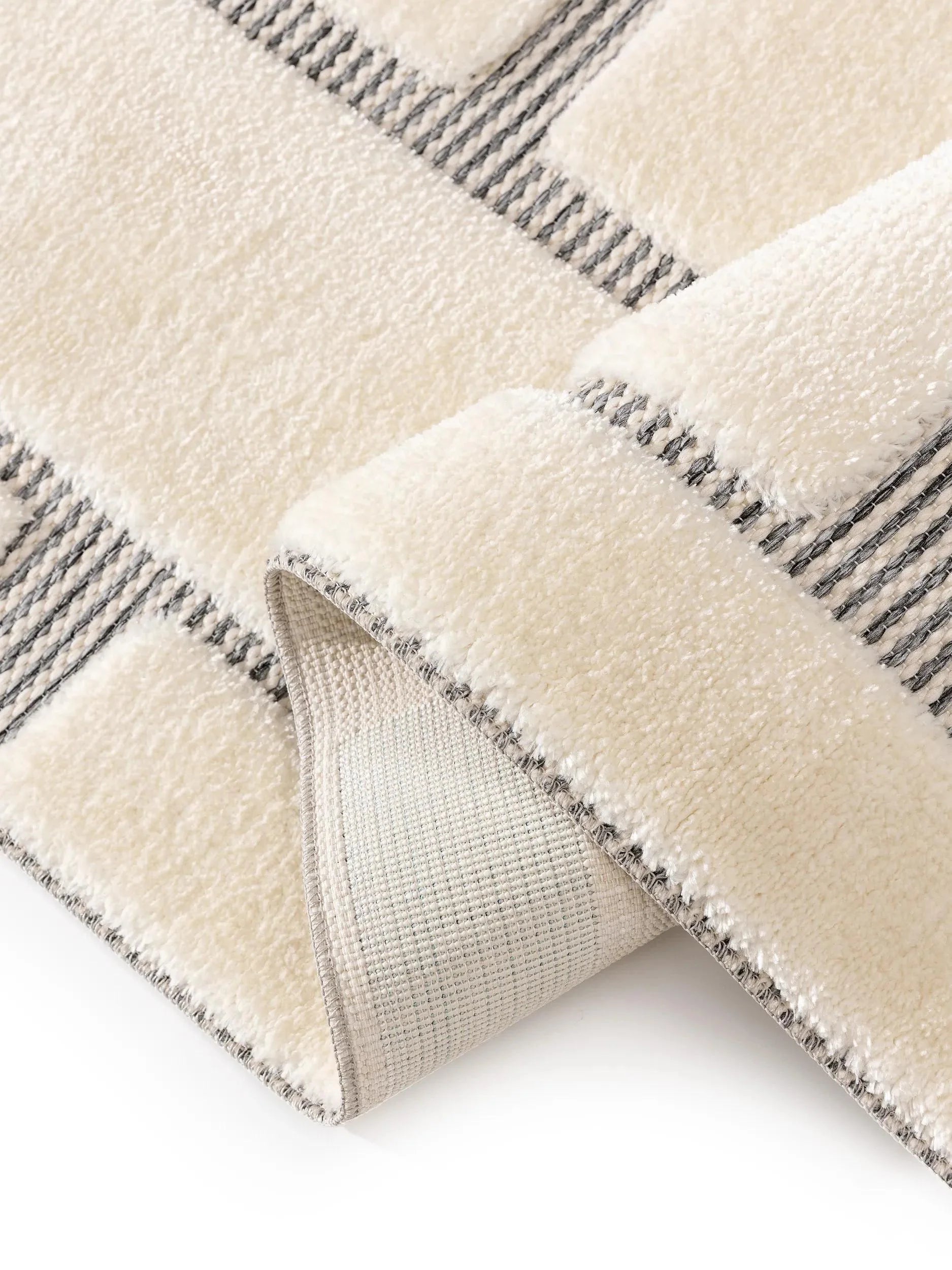 LUNA Creme Grå Tæppe - Billede 5