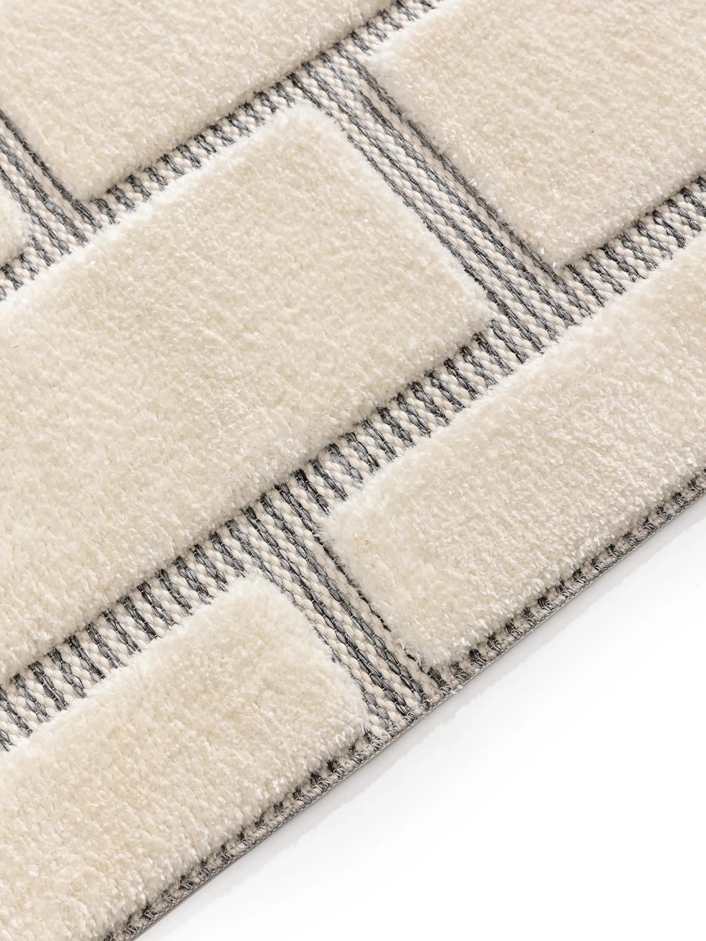 LUNA Creme Grå Tæppe - Billede 4