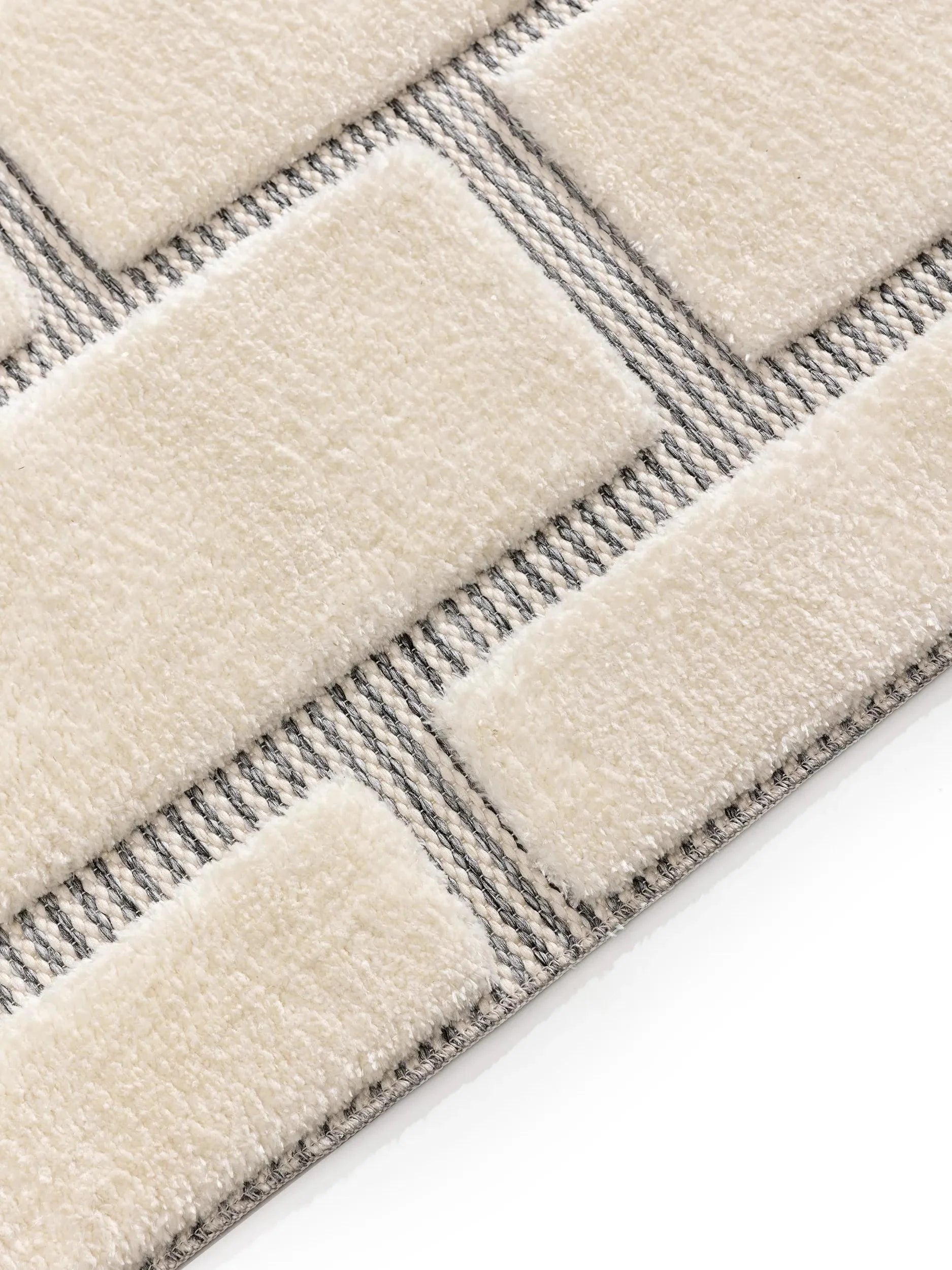 LUNA Creme Grå Tæppe - Billede 4