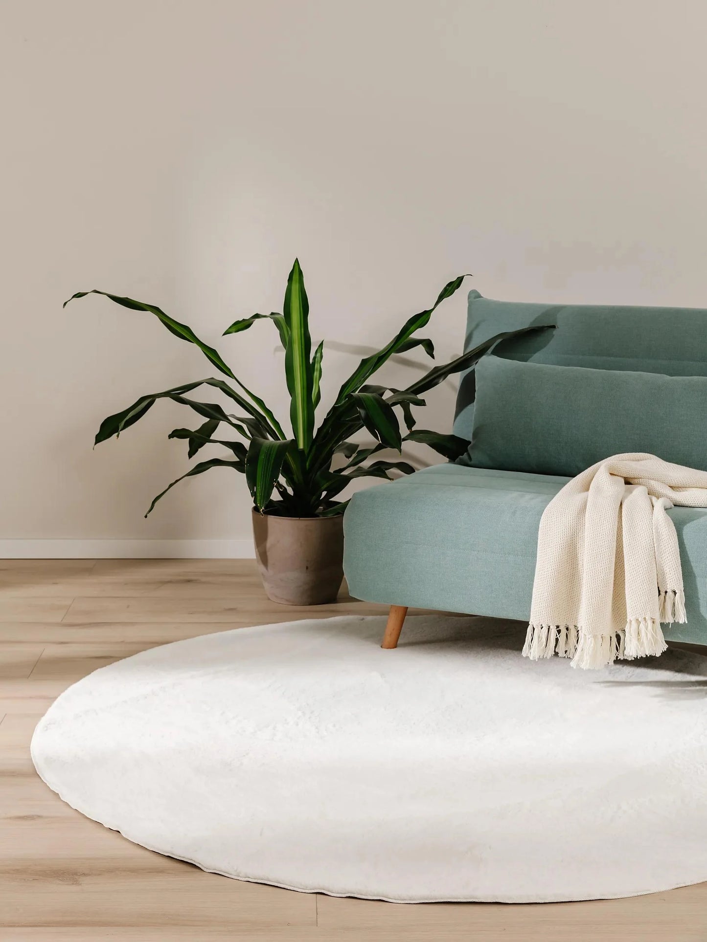 COZY Creme Pels Tæppe