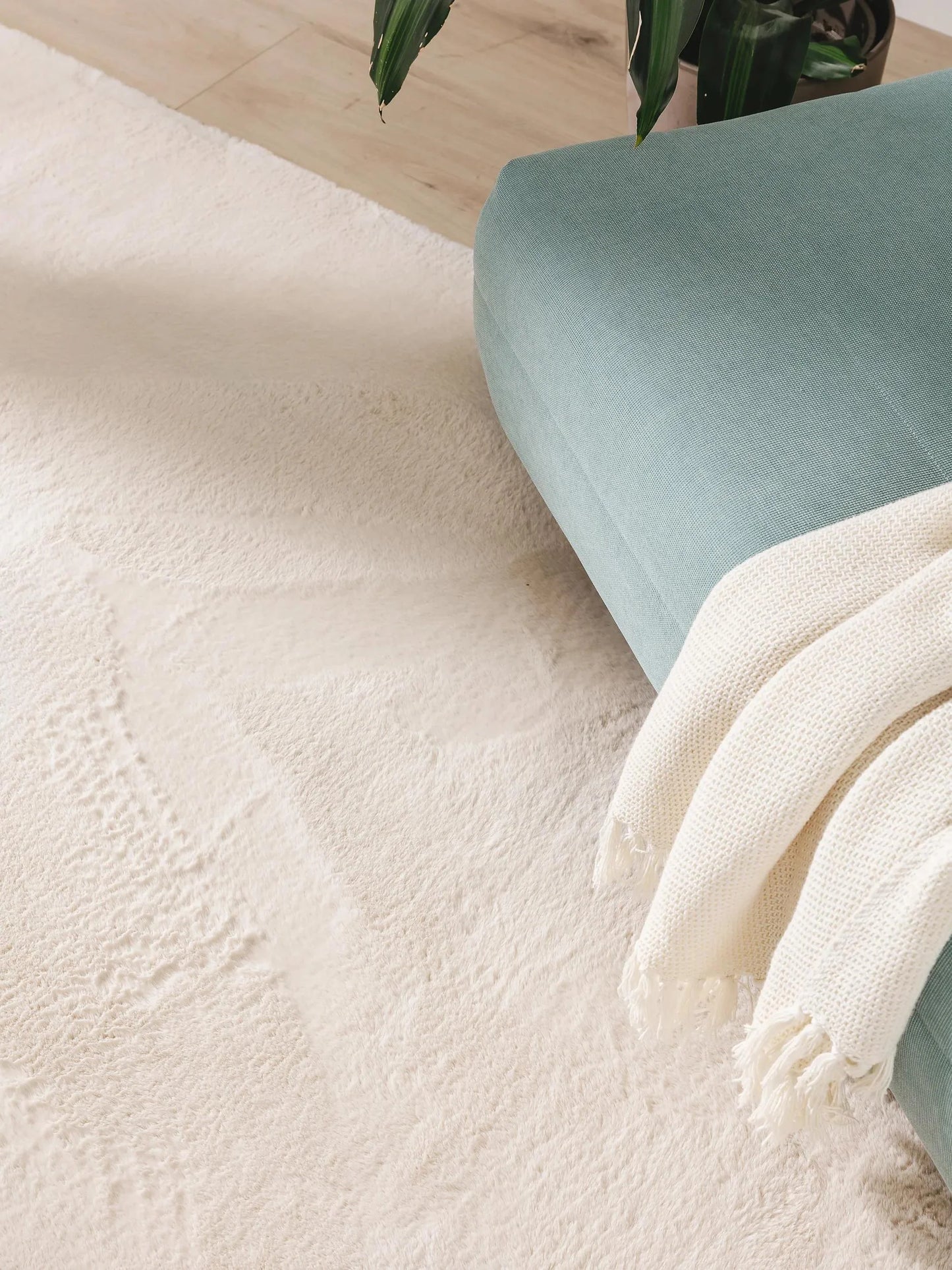 COZY Beige Pels Tæppe - Billede 3