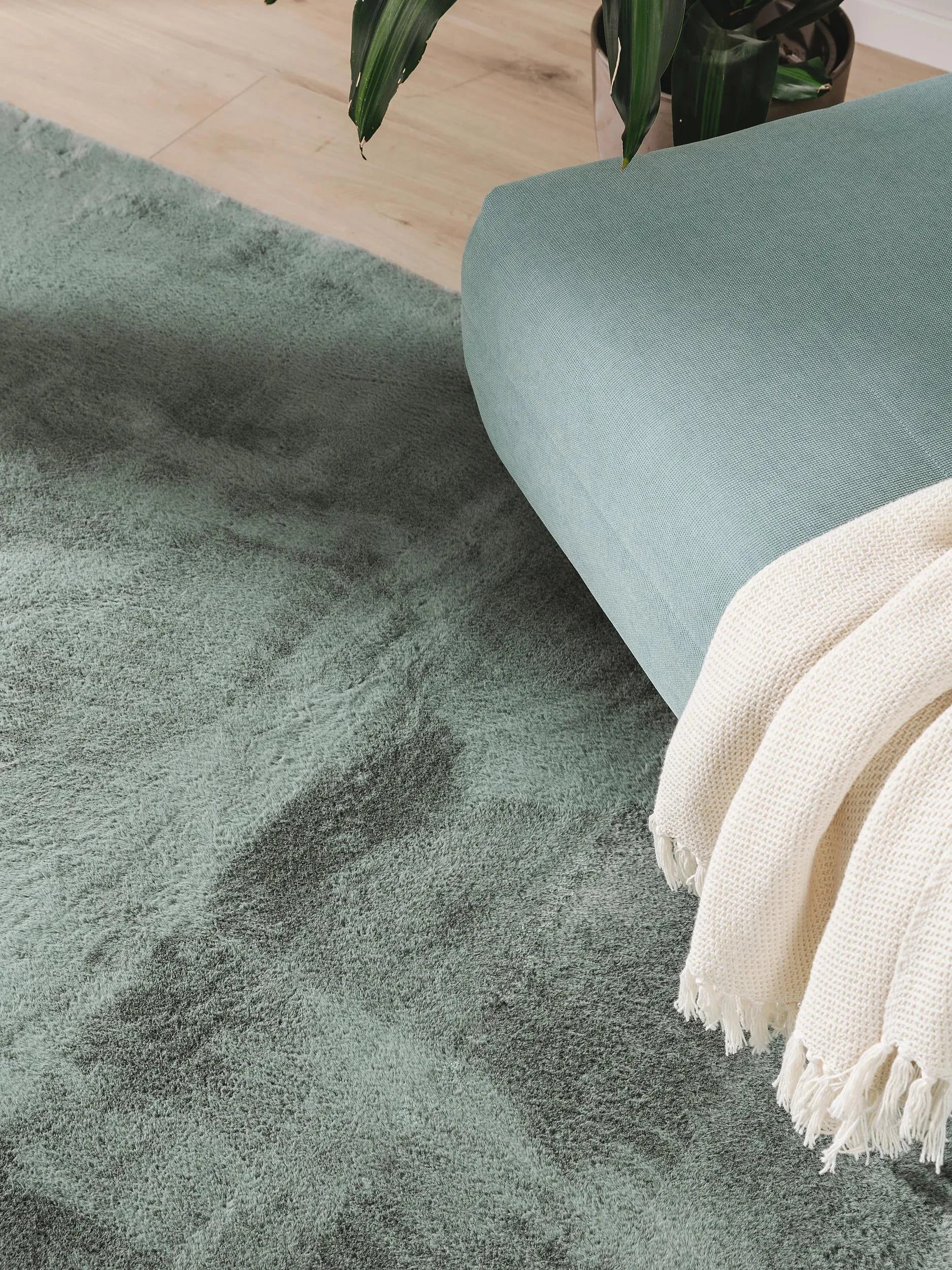 COZY Grøn Pels Tæppe - Billede 3