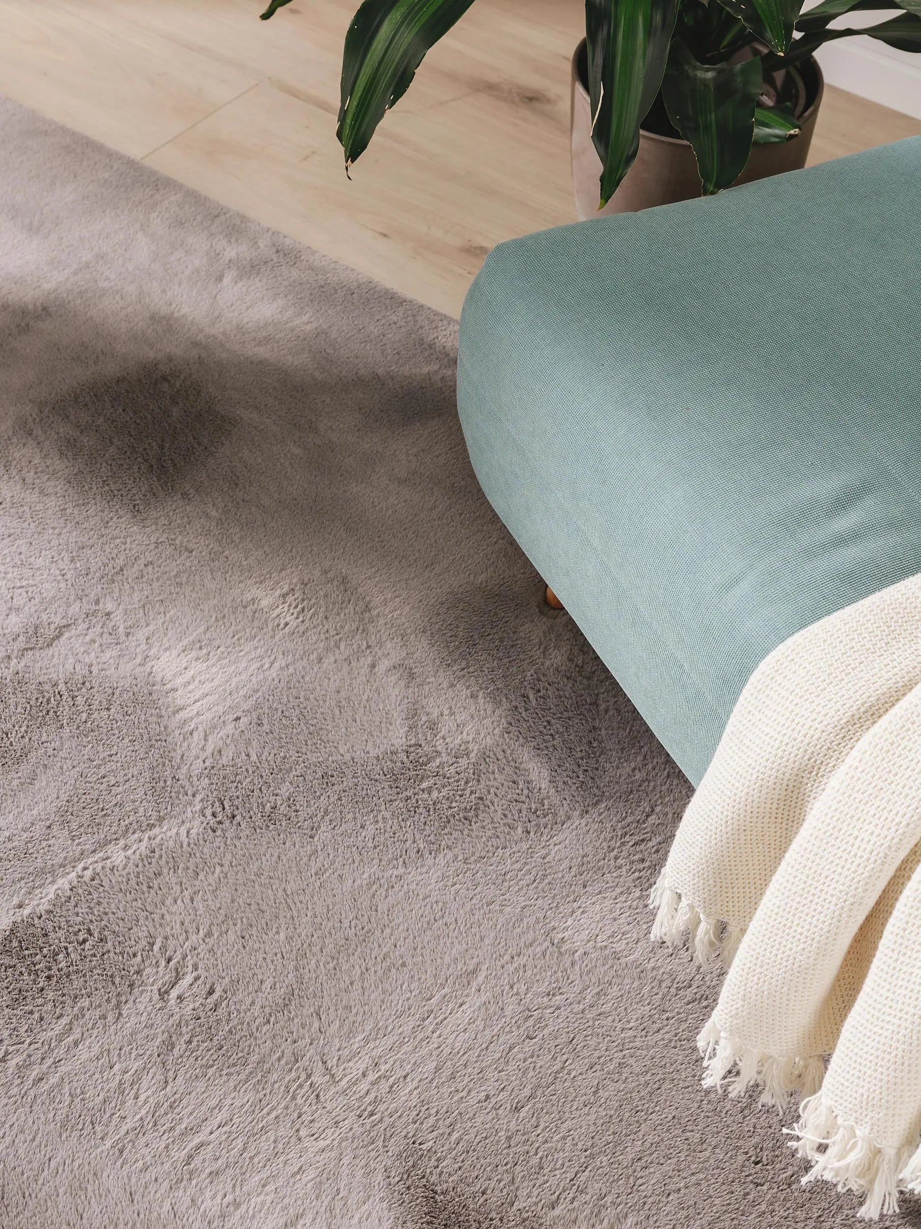 COZY Grå Pels Tæppe - Billede 3