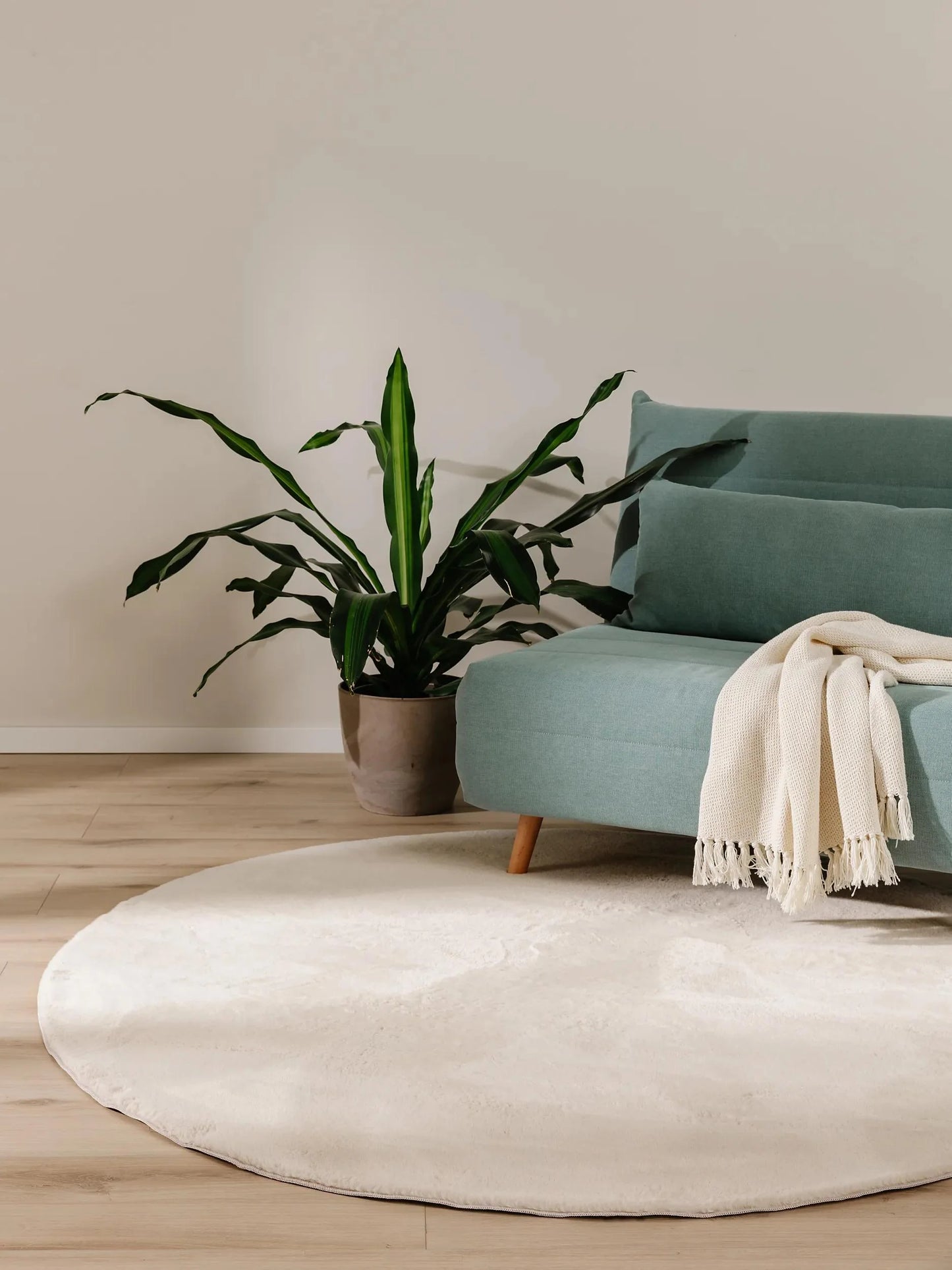 COZY Beige Pels Tæppe