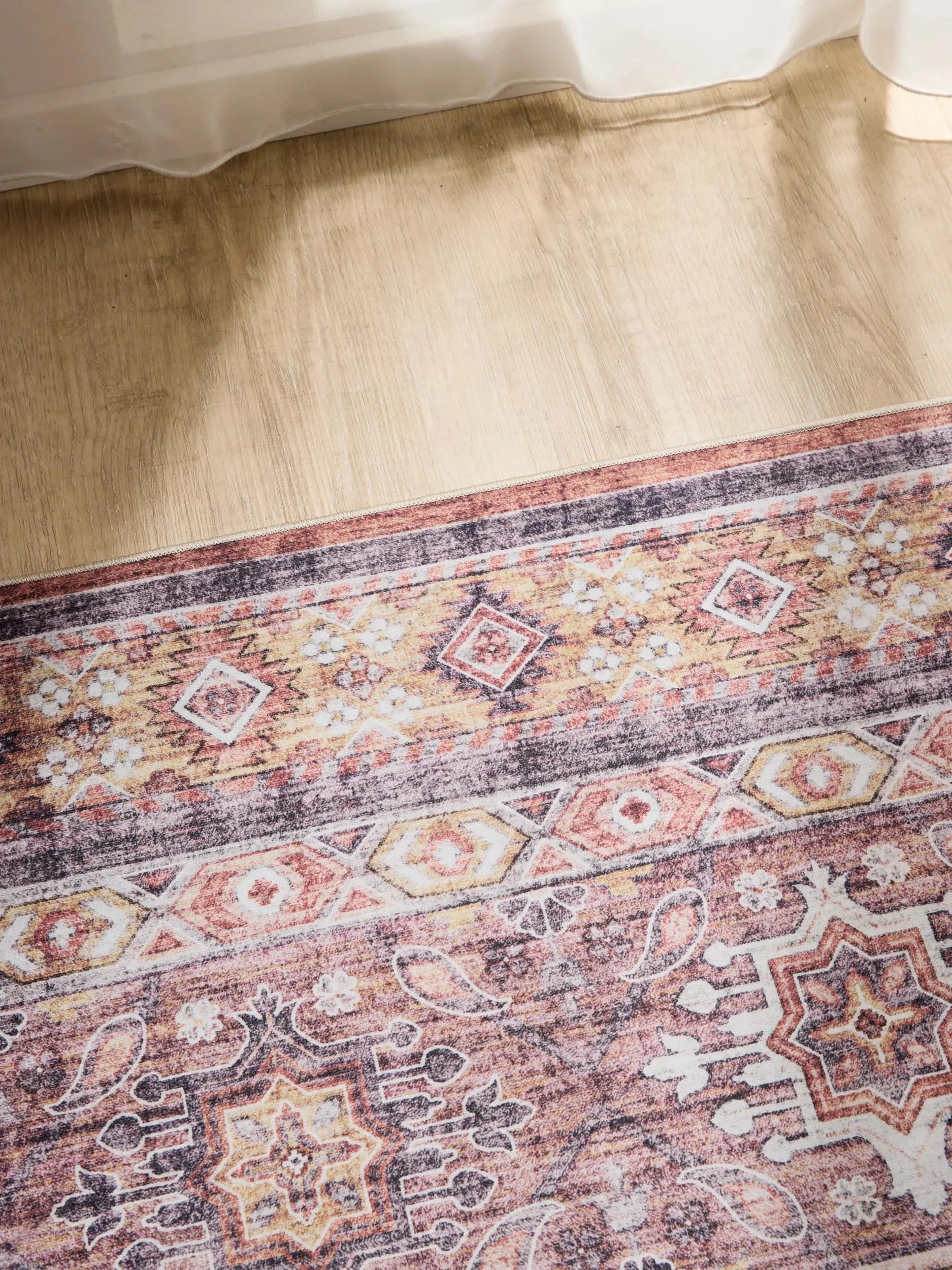 ATLAS Flerfarvet Pink Vaskbart Tæppe - Billede 3