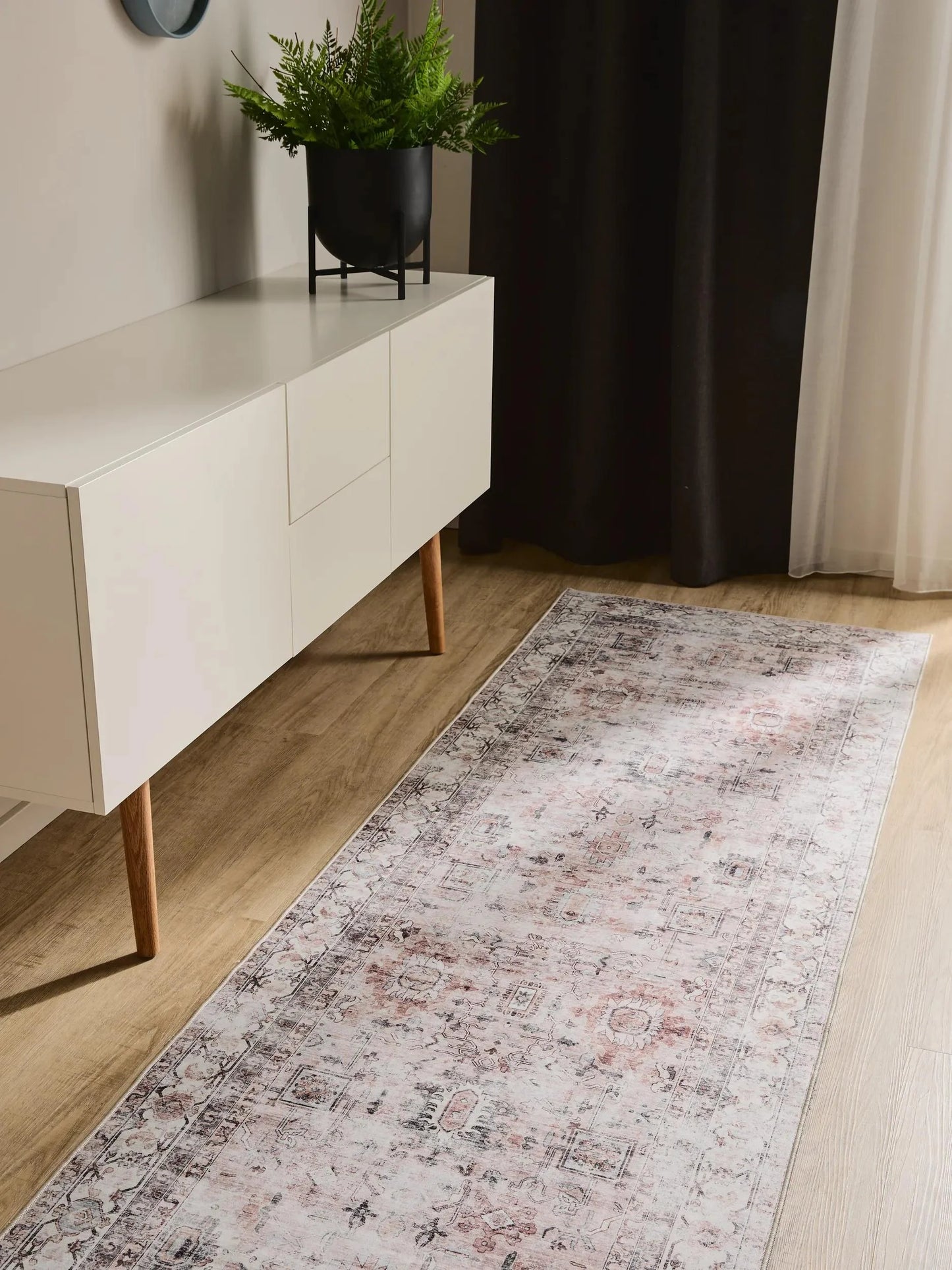 ATLAS Creme Taupe Vaskbart Tæppe