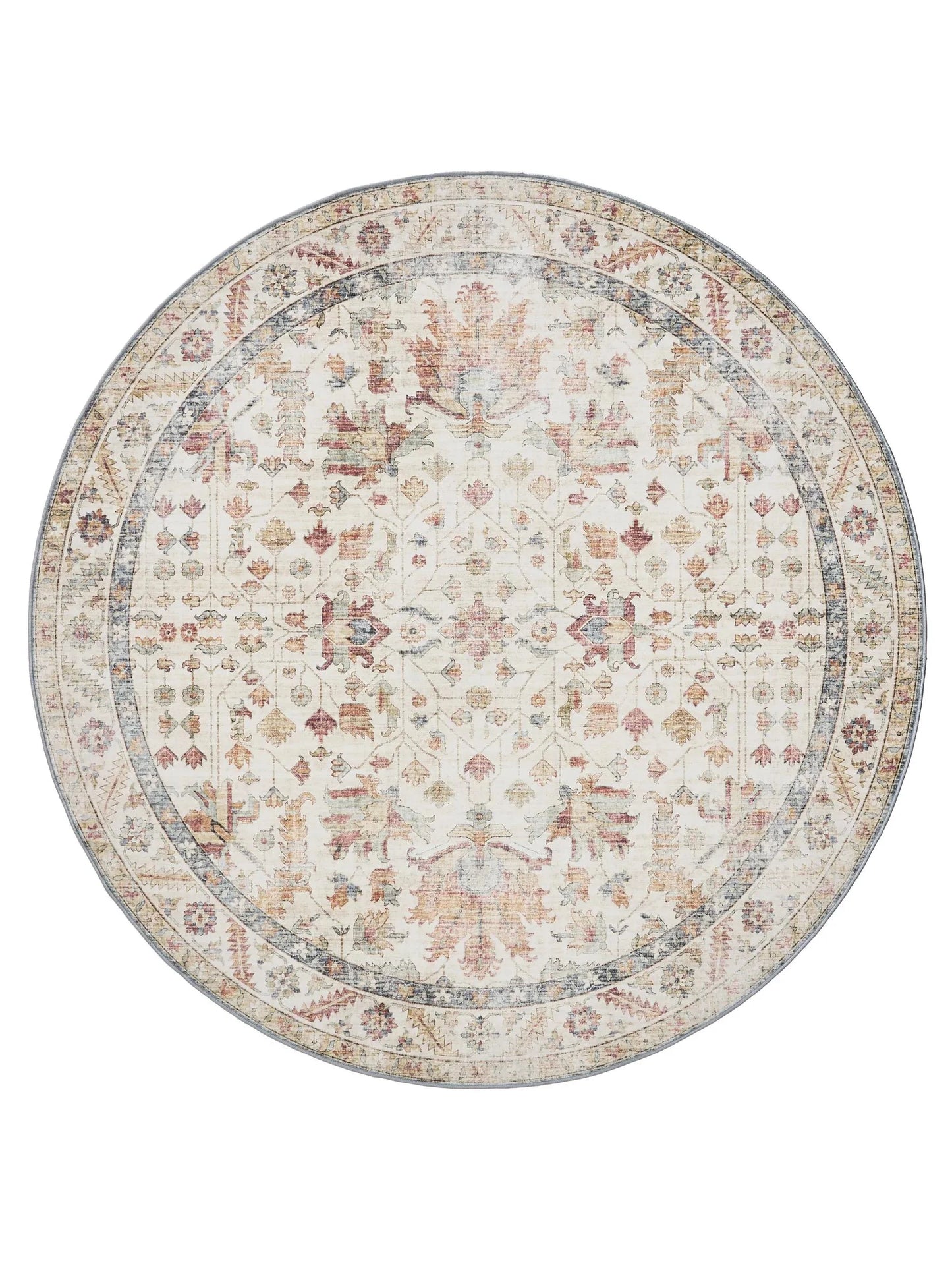 ATLAS Flerfarvet Beige Vaskbart Tæppe