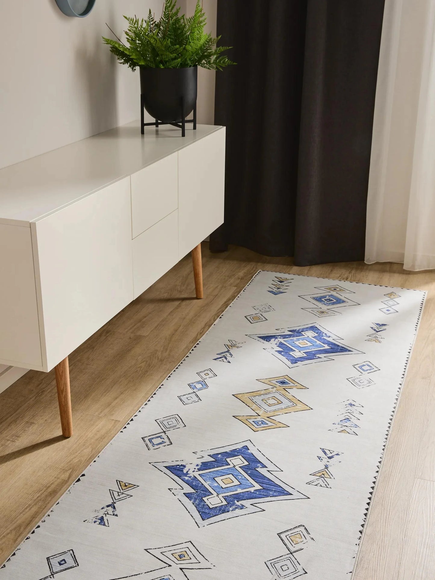 ATLAS Flerfarvet Beige Vaskbart Tæppe