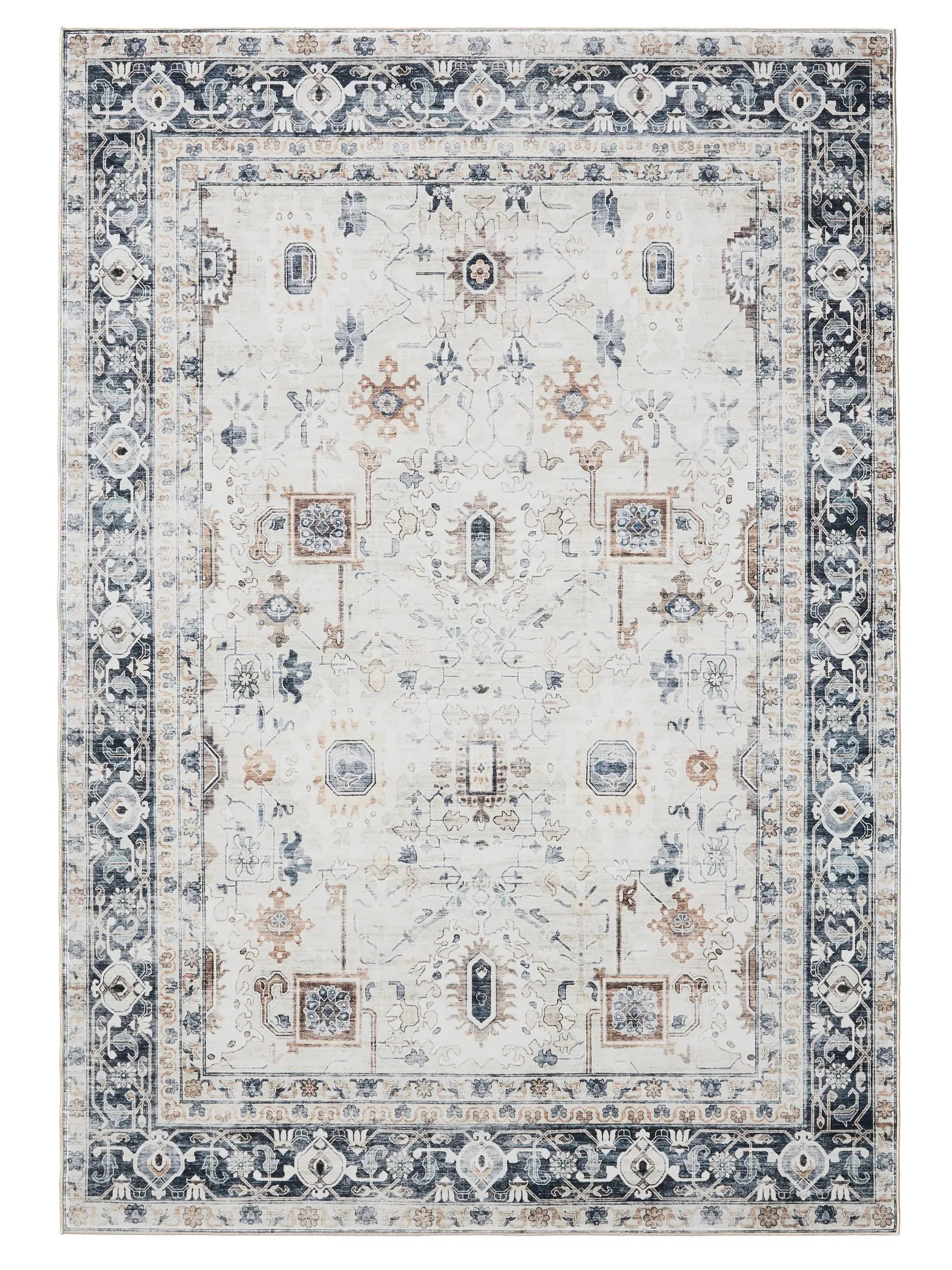 ATLAS Creme Grå Vaskbart Tæppe - Billede 2