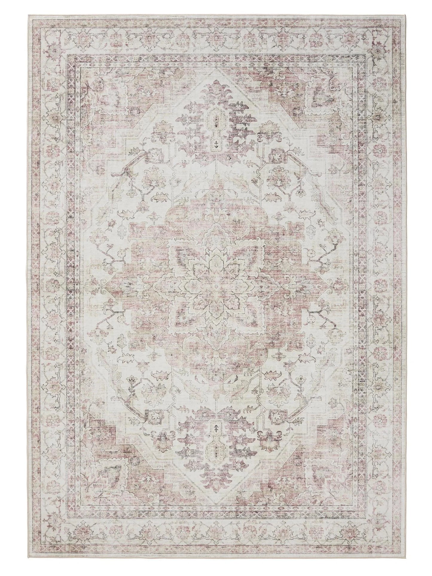 ATLAS Beige Rosa Vaskbart Tæppe - Billede 2