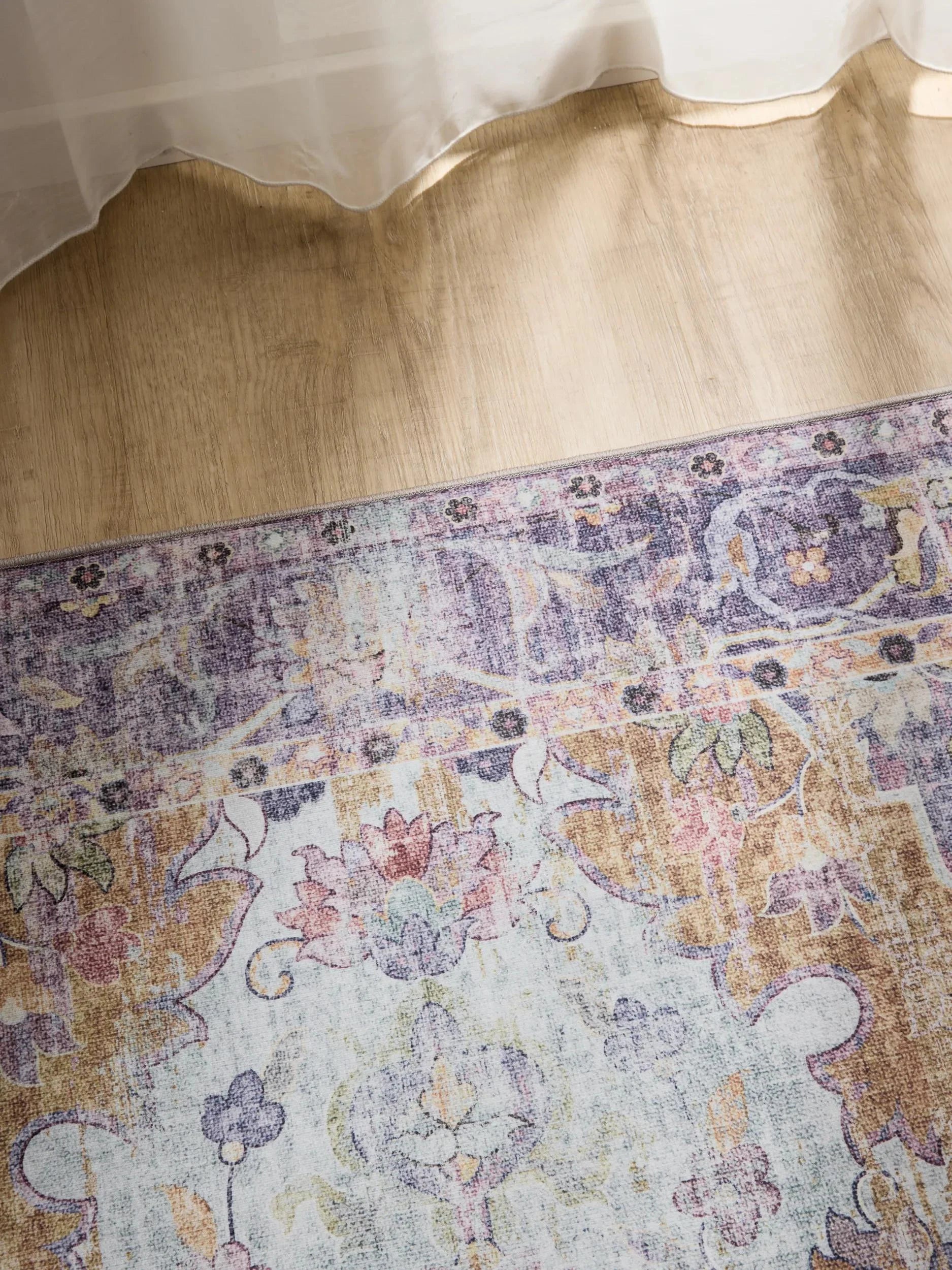 ATLAS Flerfarvet Lilla Vaskbart Tæppe - Billede 3