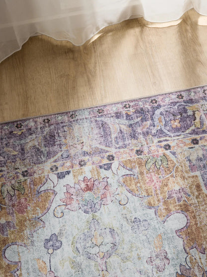 ATLAS Flerfarvet Lilla Vaskbart Tæppe - Billede 3