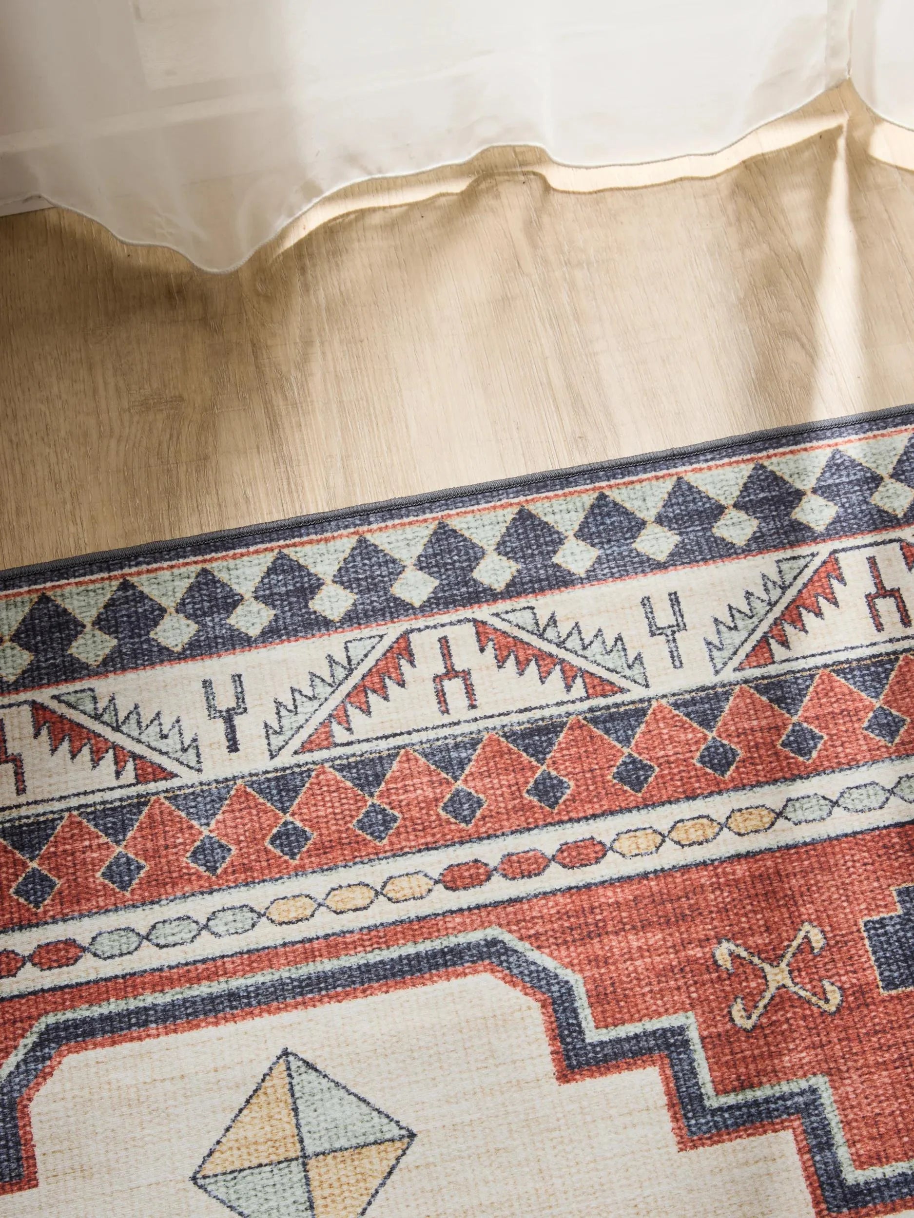 ATLAS Flerfarvet Blå Vaskbart Tæppe - Billede 3