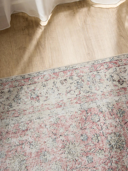 ATLAS Beige Rosa Vaskbart Tæppe - Billede 3