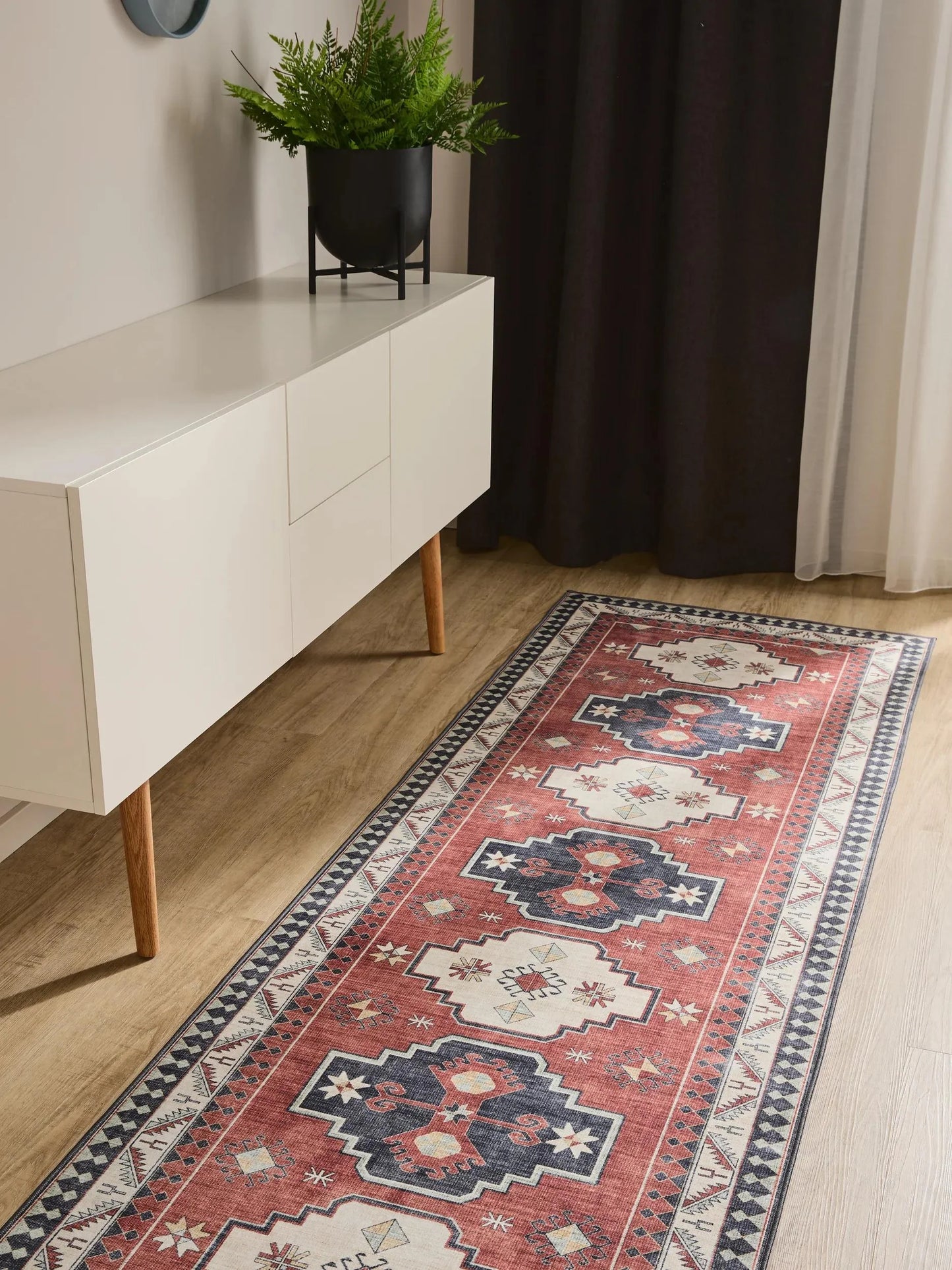 ATLAS Flerfarvet Blå Vaskbart Tæppe