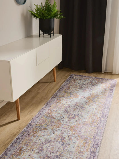 ATLAS Flerfarvet Lilla Vaskbart Tæppe