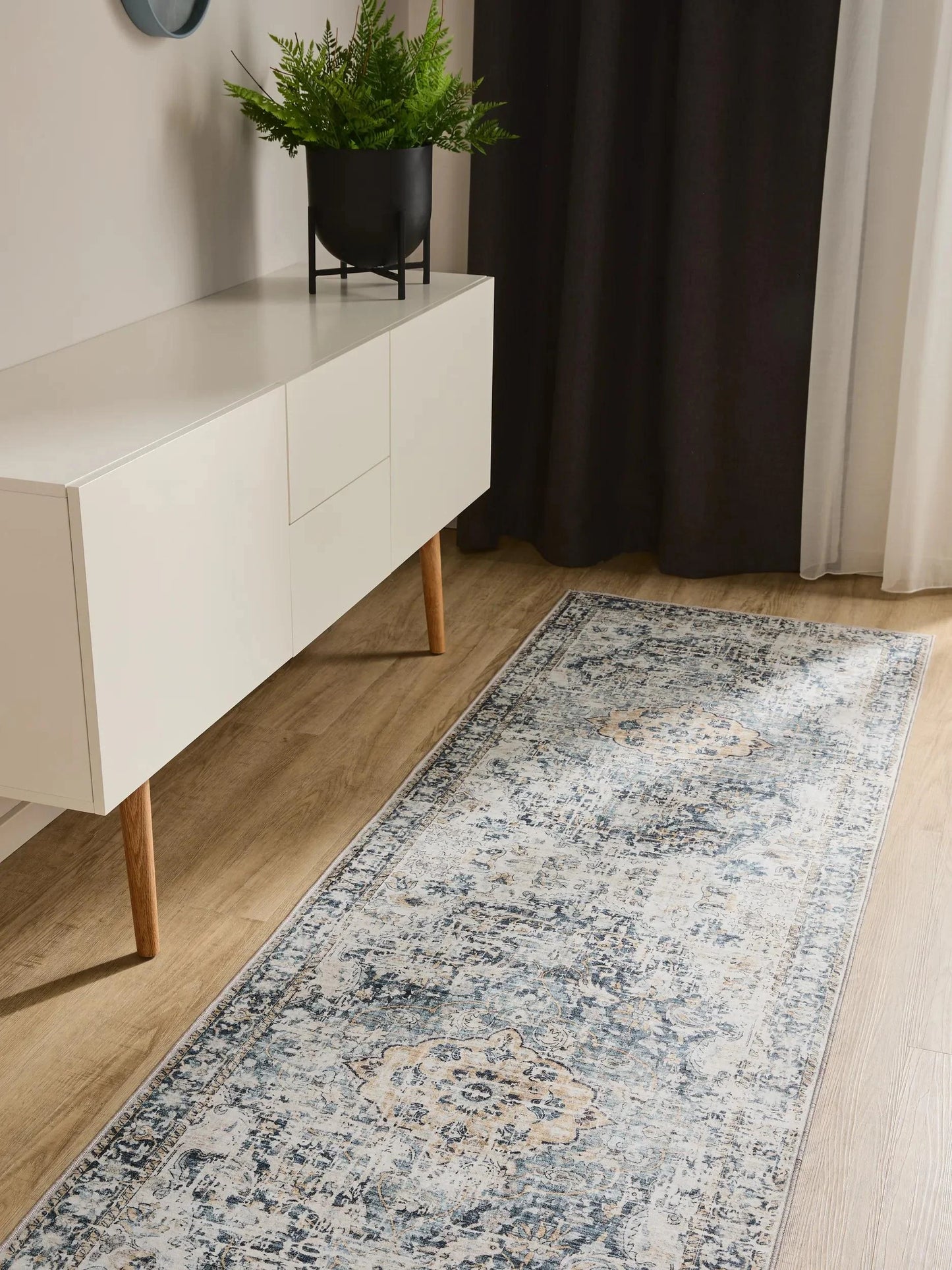 ATLAS Blå Vaskbart Tæppe