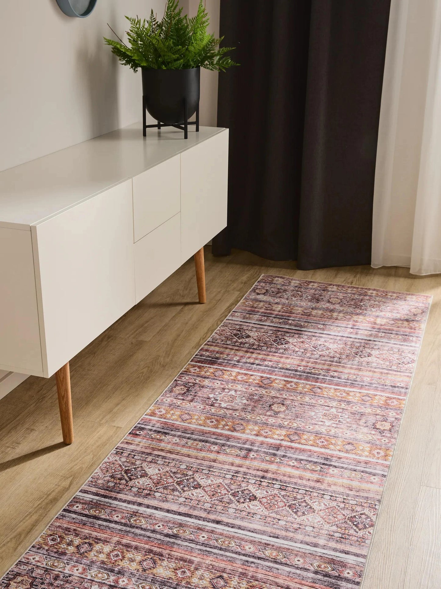 ATLAS Flerfarvet Pink Vaskbart Tæppe