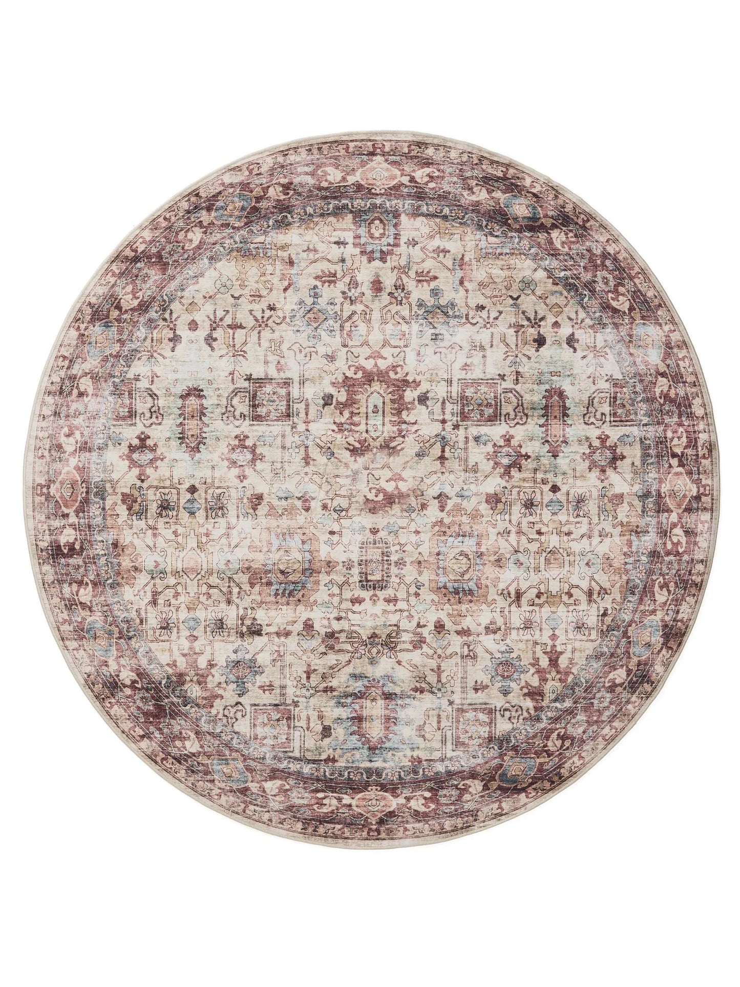 ATLAS Flerfarvet Pink Vaskbart Tæppe