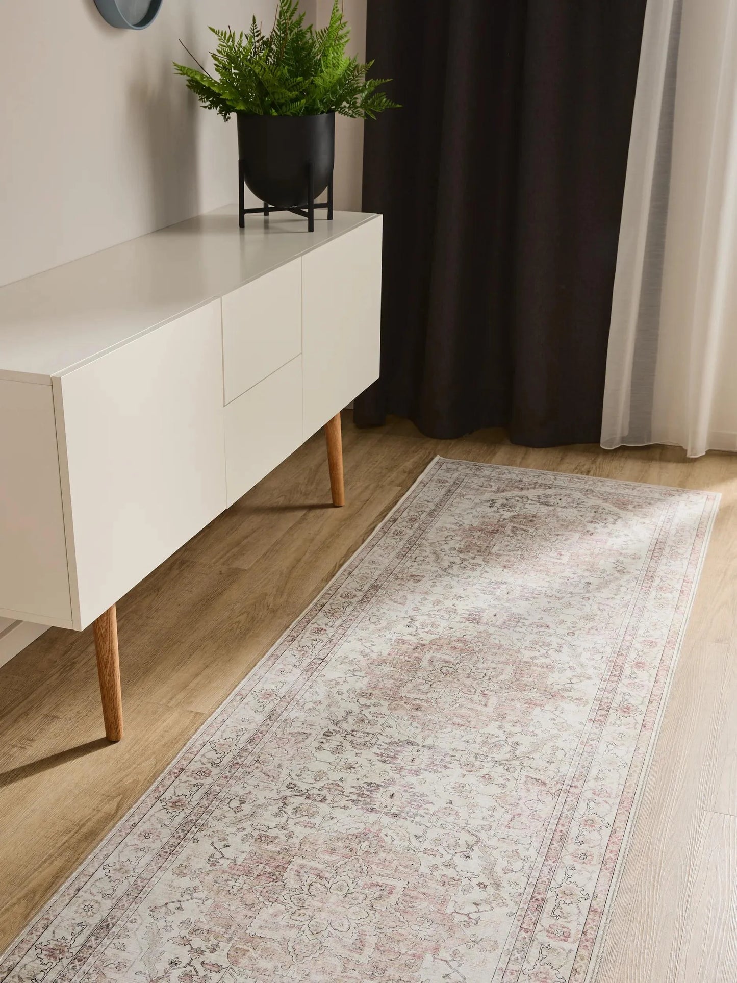 ATLAS Beige Rosa Vaskbart Tæppe