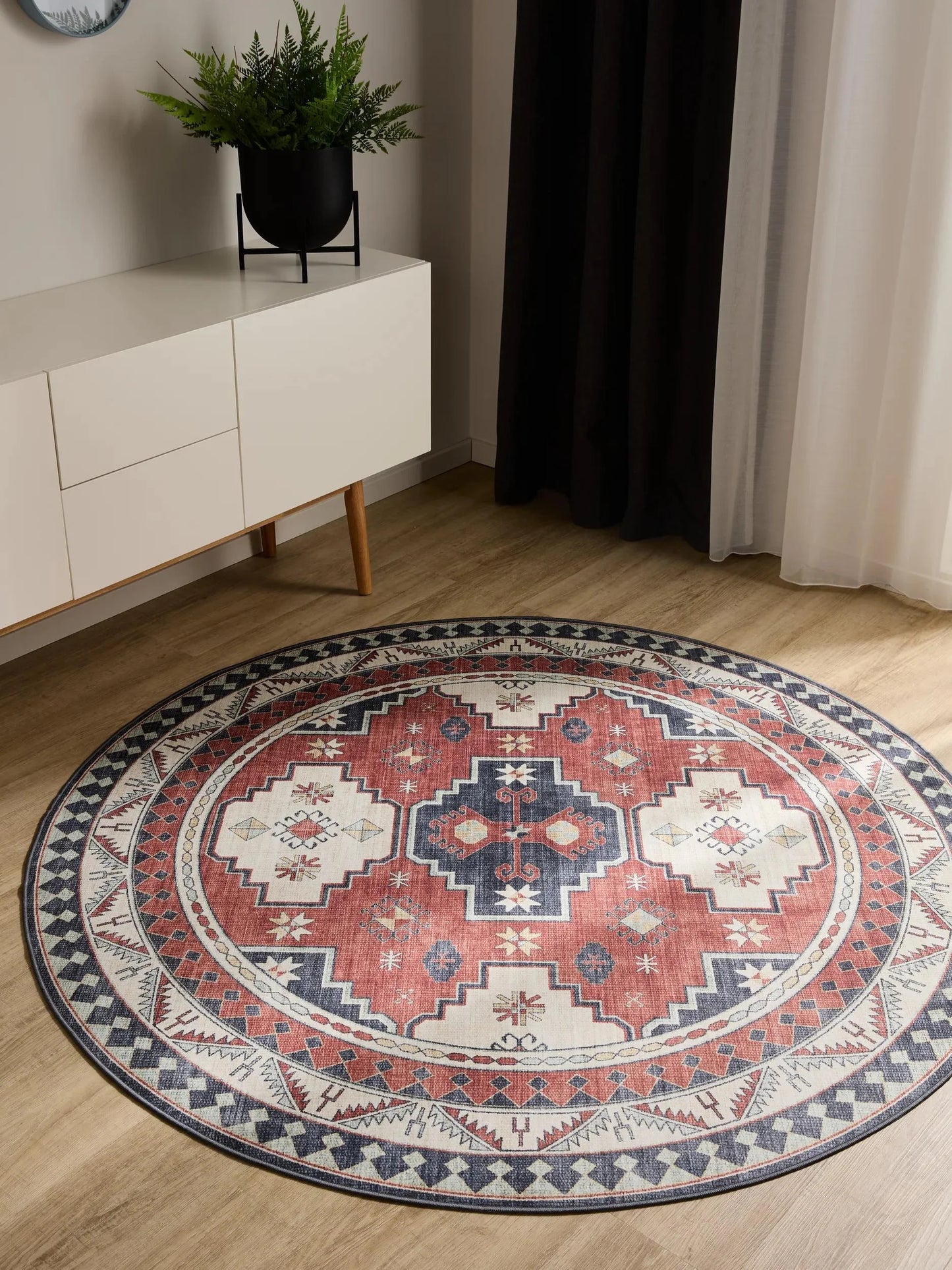 ATLAS Flerfarvet Blå Vaskbart Tæppe