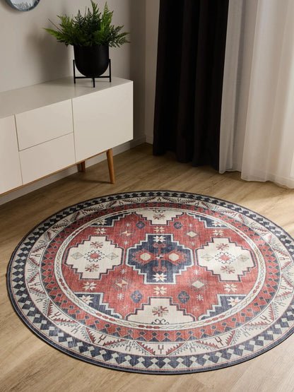 ATLAS Flerfarvet Blå Vaskbart Tæppe