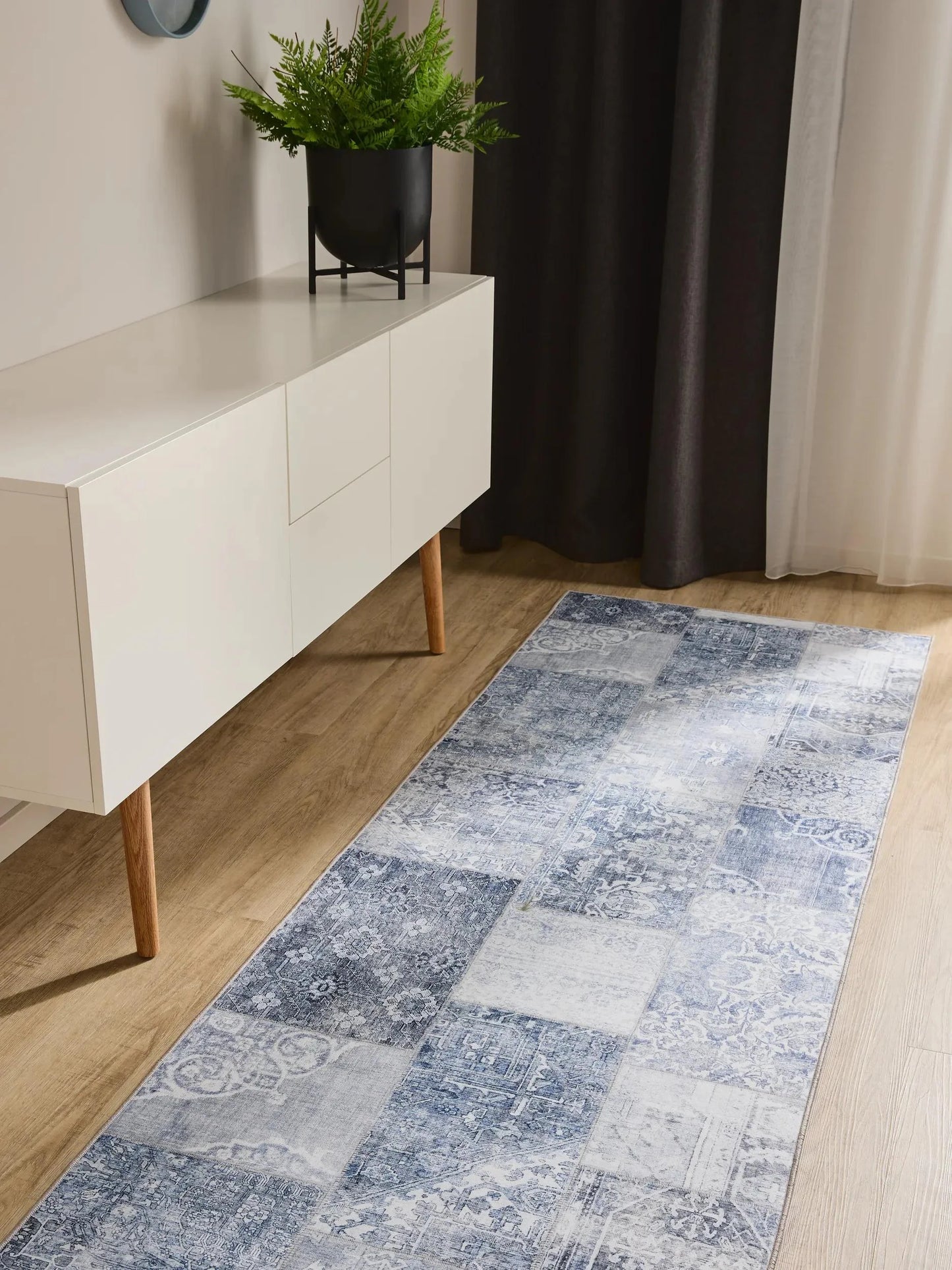 ATLAS Blå Vaskbart Tæppe