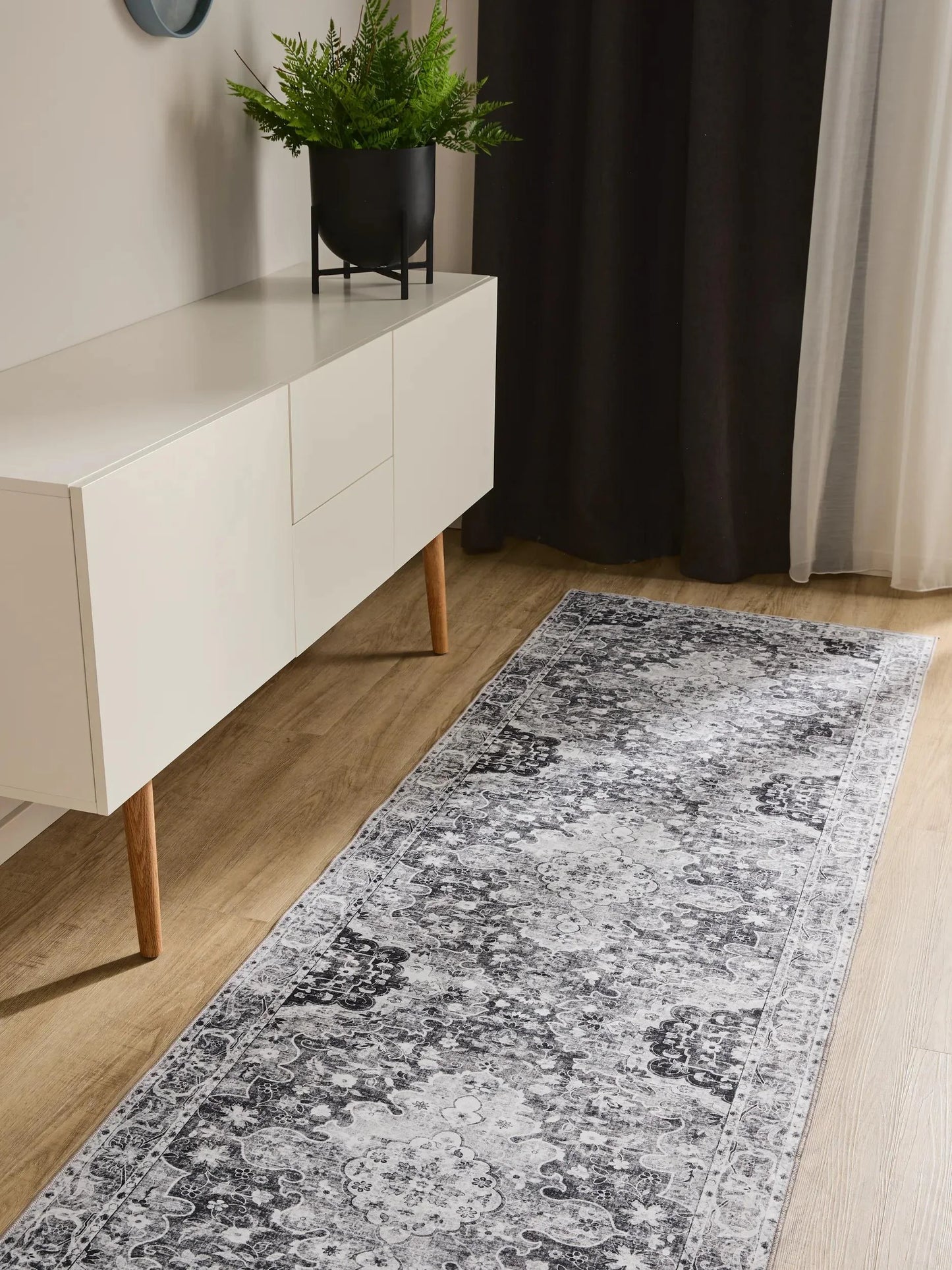 ATLAS Koksgrå Vaskbart Tæppe