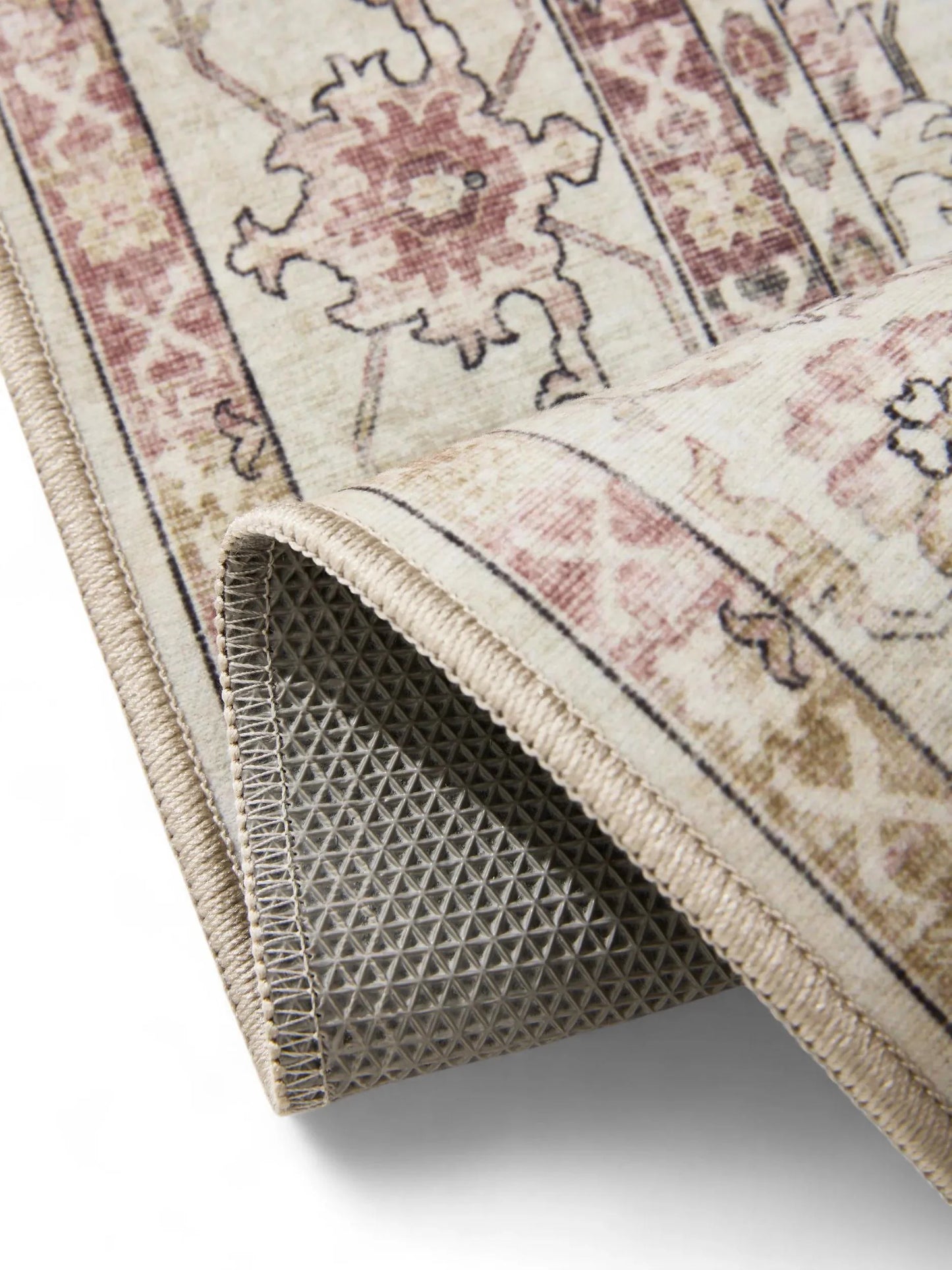 ATLAS Beige Rosa Vaskbart Tæppe - Billede 4