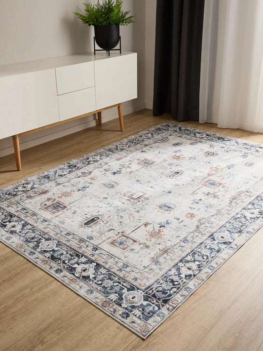 ATLAS Creme Grå Vaskbart Tæppe - Hovedbillede