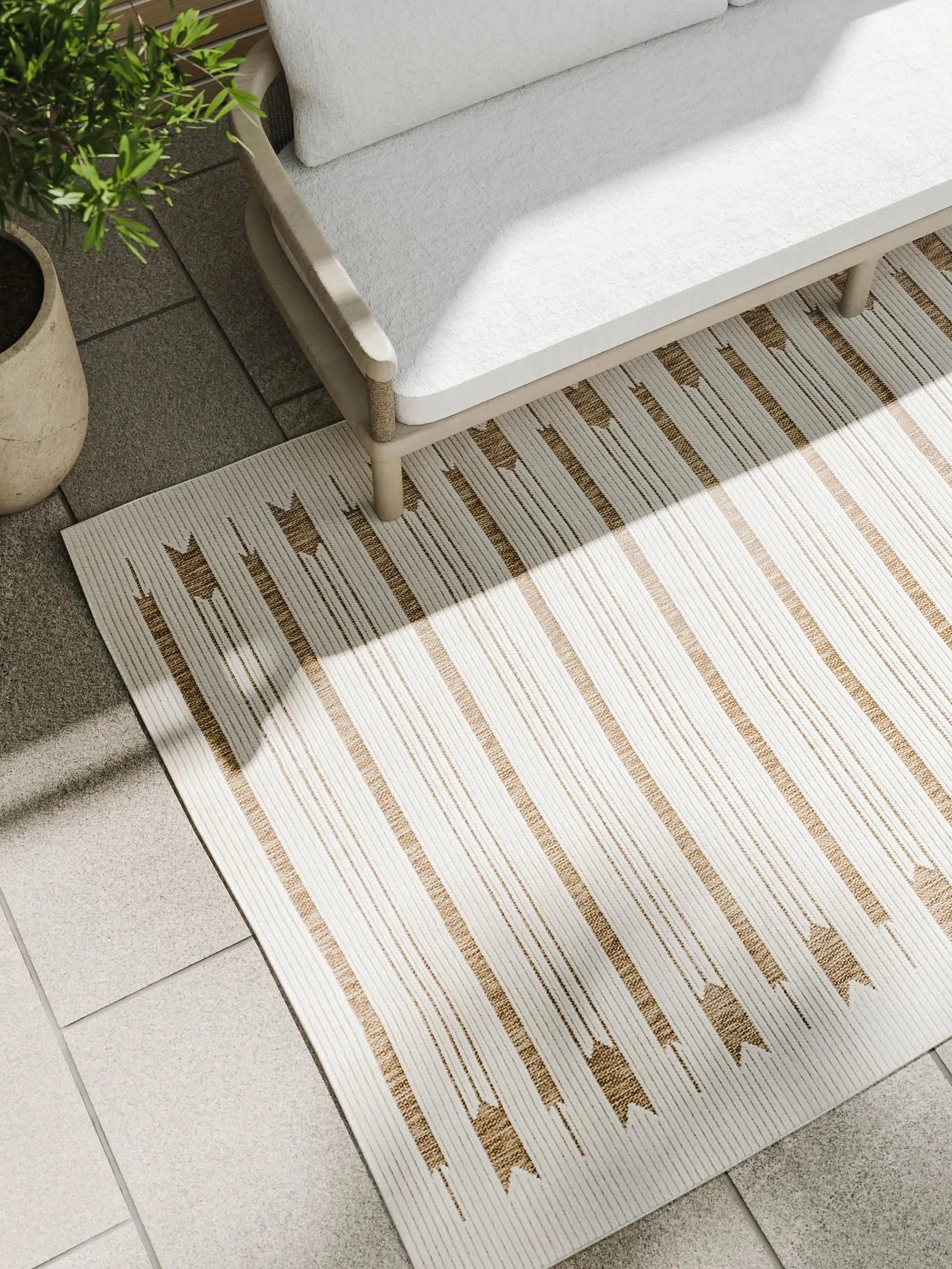 ZORRO Creme/Beige Indendørs- Og Udendørs Tæppe - Billede 3