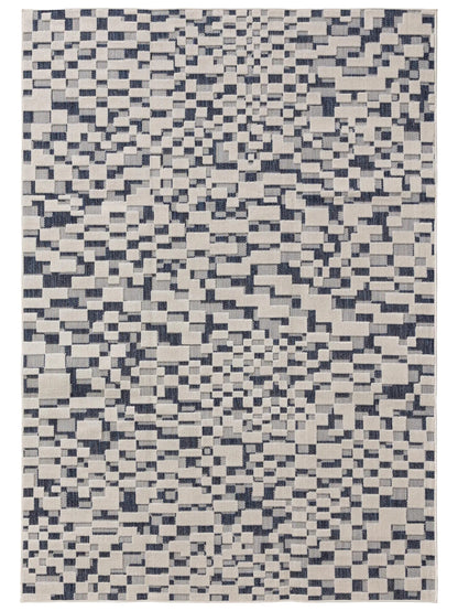 ZORRO Hvid Blå Indendørs- Og Udendørs Tæppe - Billede 2