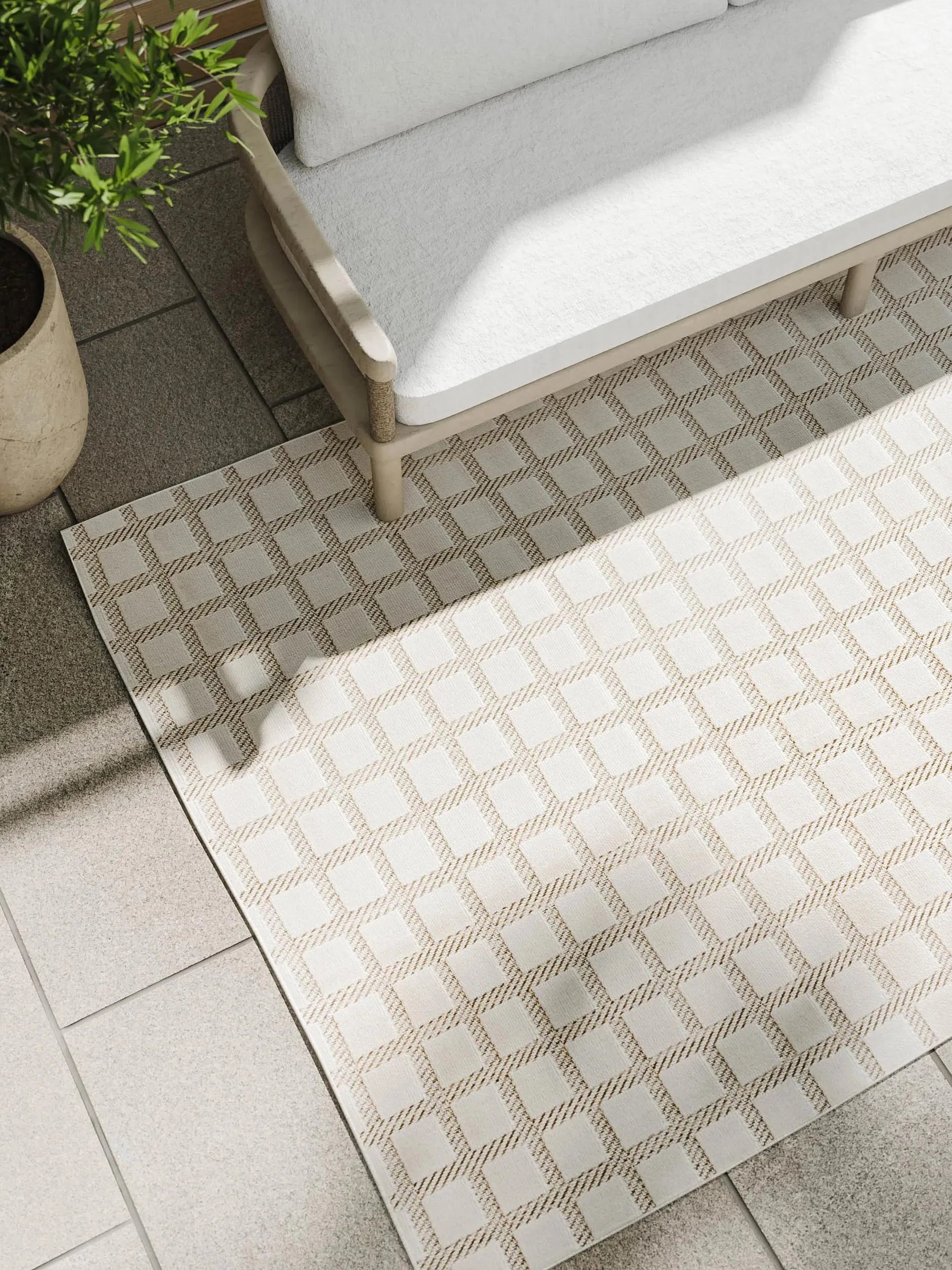 ZORRO Creme/Beige Indendørs- Og Udendørs Tæppe - Billede 3