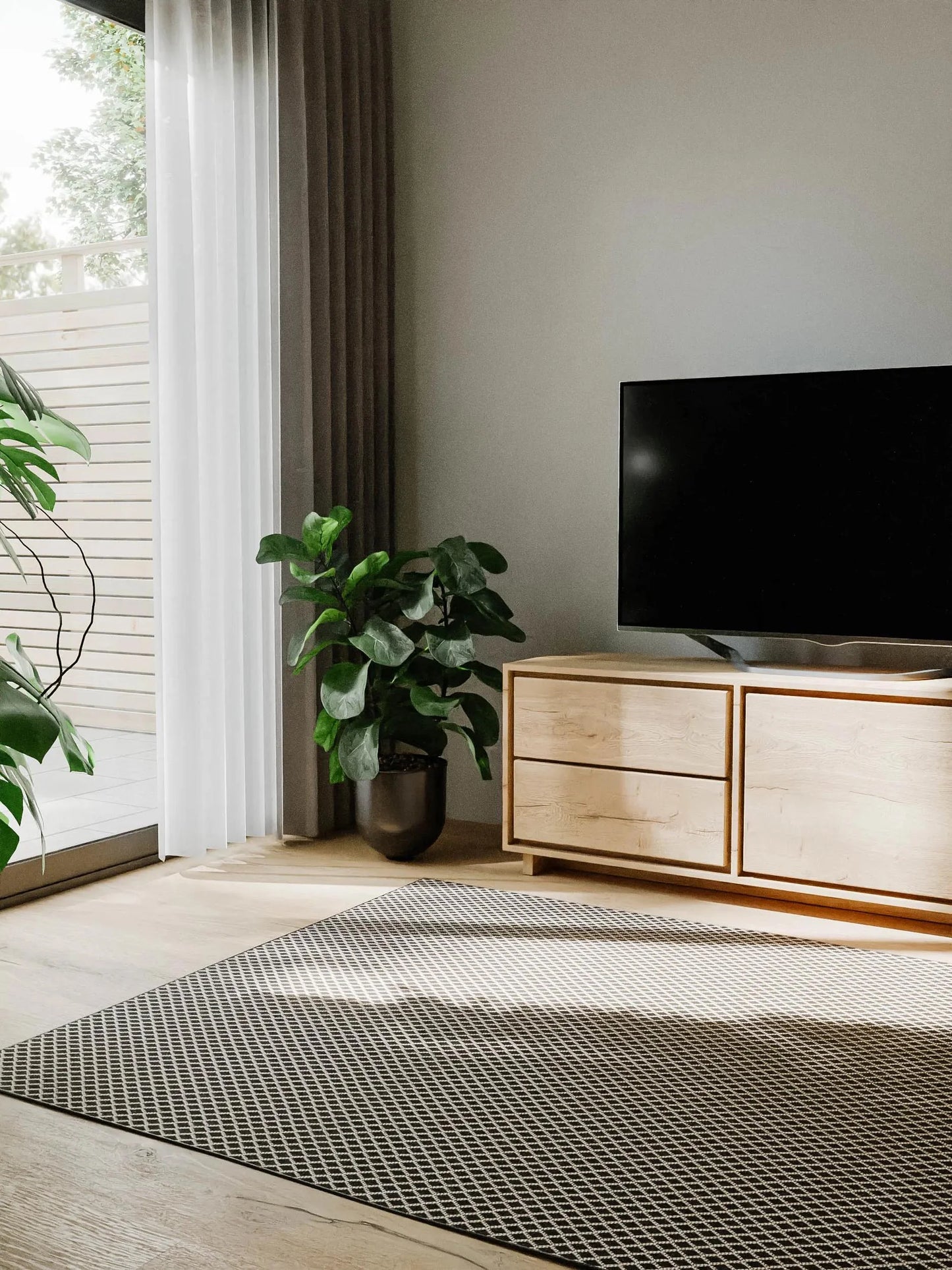 SKY Sort Indendørs- Og Udendørs Tæppe - Billede 4