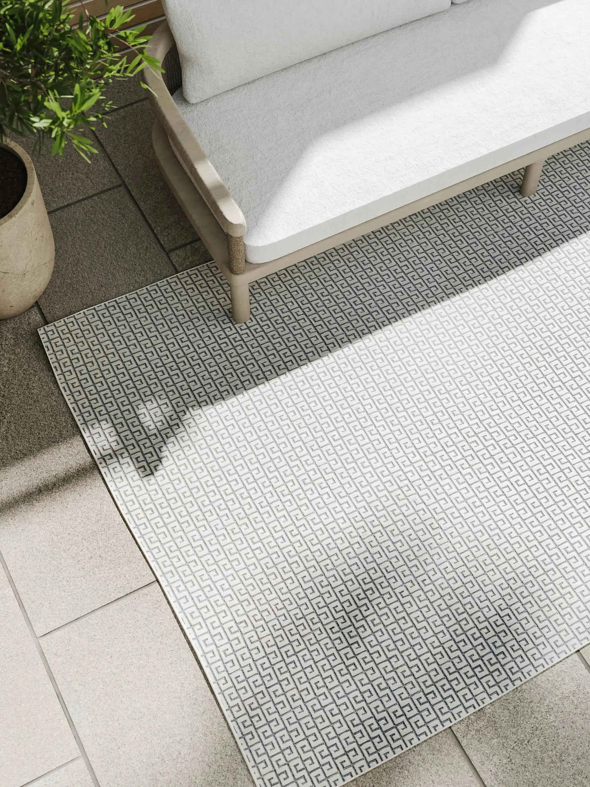 SKY Hvid Indendørs- Og Udendørs Tæppe - Billede 3