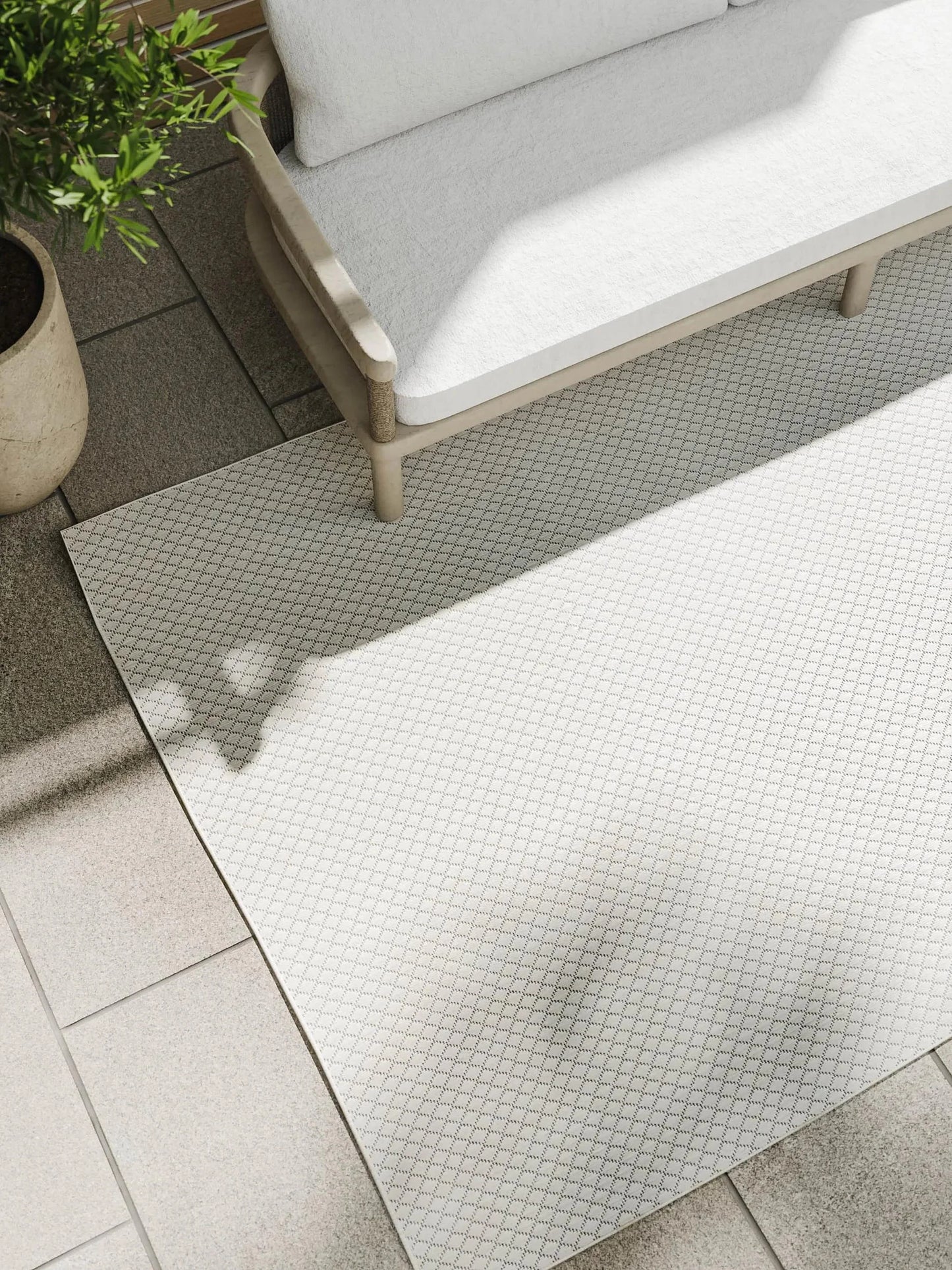 SKY Hvid Indendørs- Og Udendørs Tæppe - Billede 3