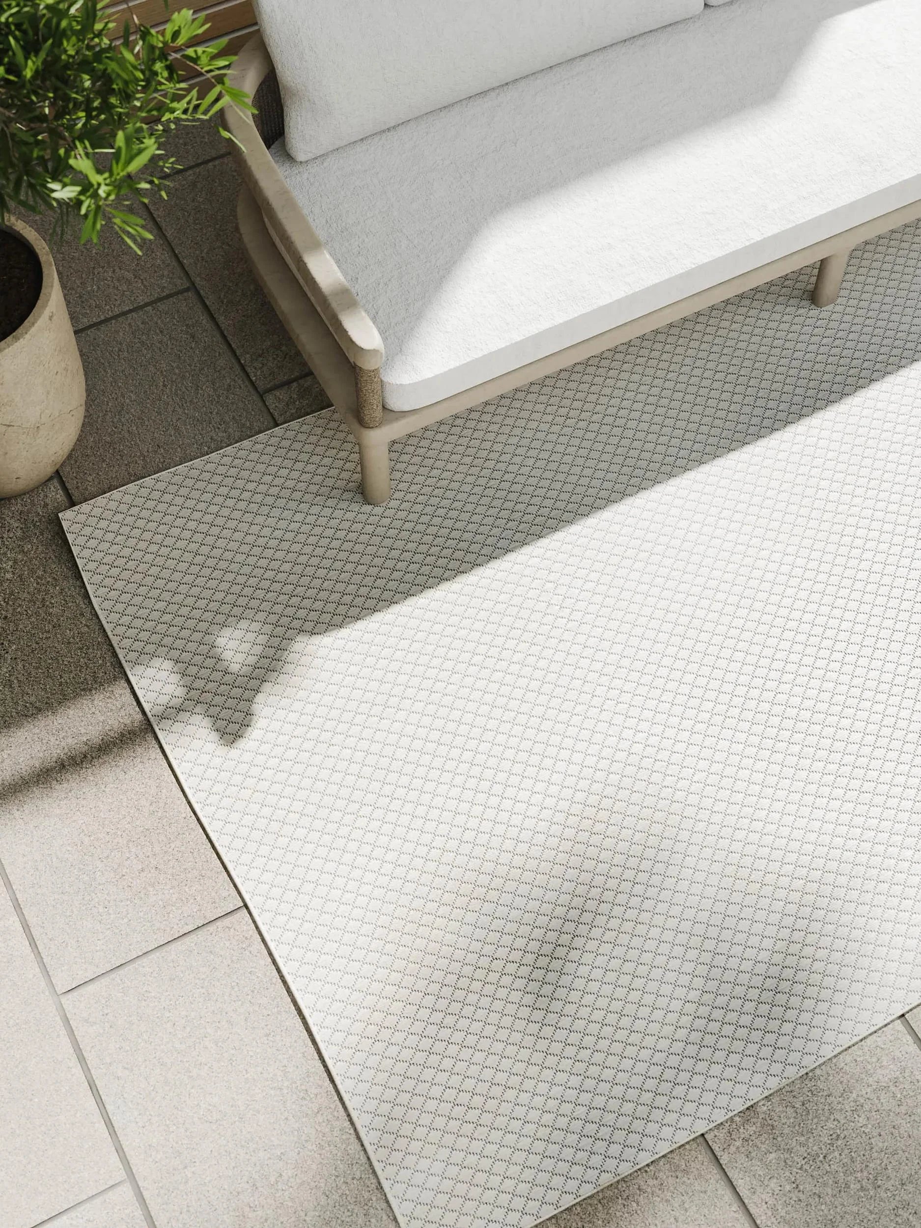 SKY Hvid Indendørs- Og Udendørs Tæppe - Billede 3