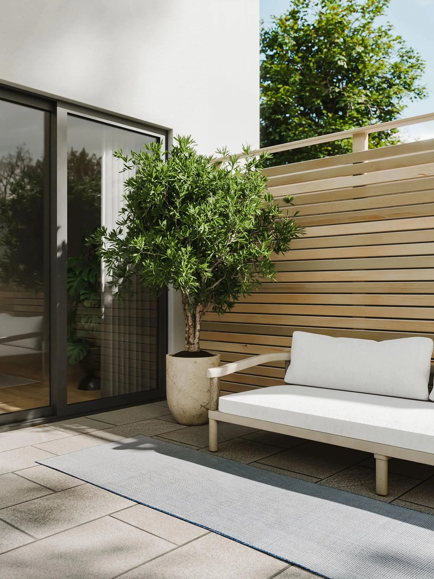 SKY Blå Indendørs- Og Udendørs Tæppe