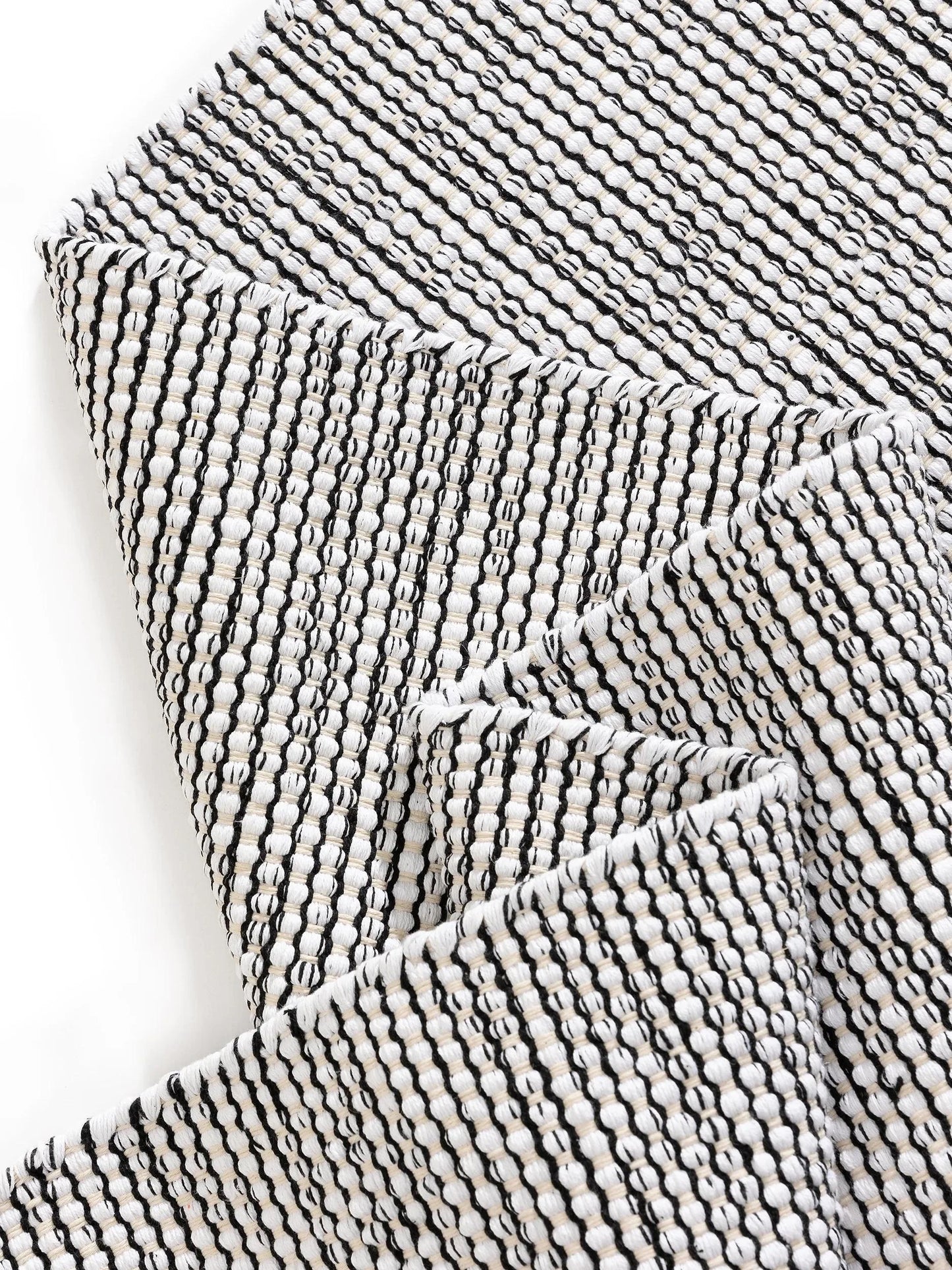 DUKE Beige Sort Bomuld Tæppe - Billede 4