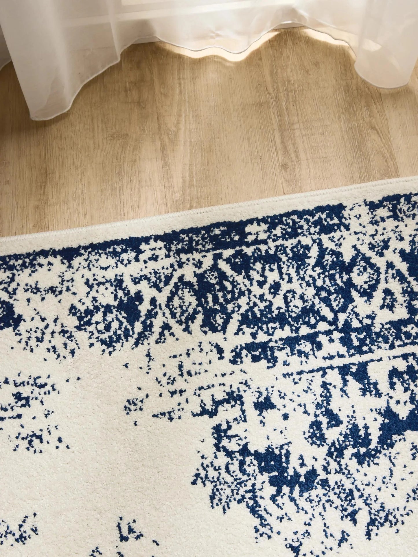 ZOE Creme/Blå Tæppe - Billede 3