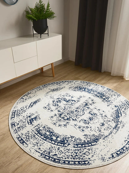 ZOE Creme/Blå Tæppe