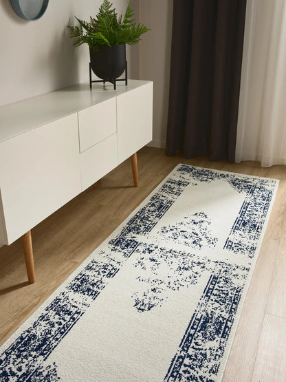 ZOE Creme/Blå Tæppe