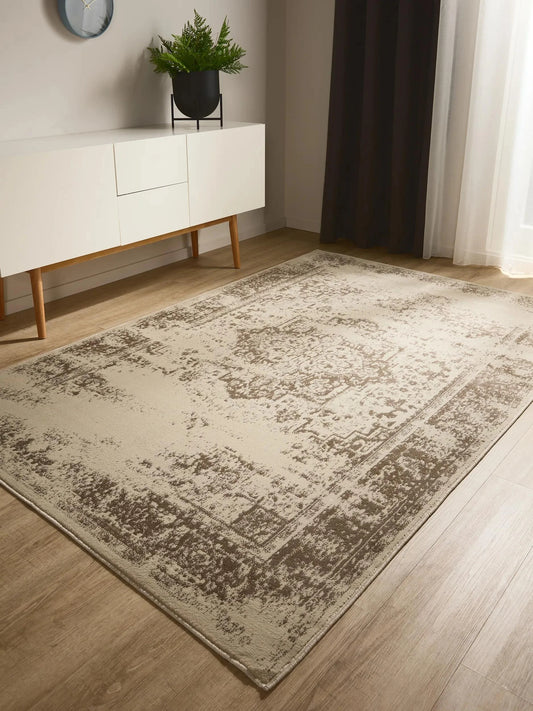 KIRA Creme/Brun Tæppe - Hovedbillede