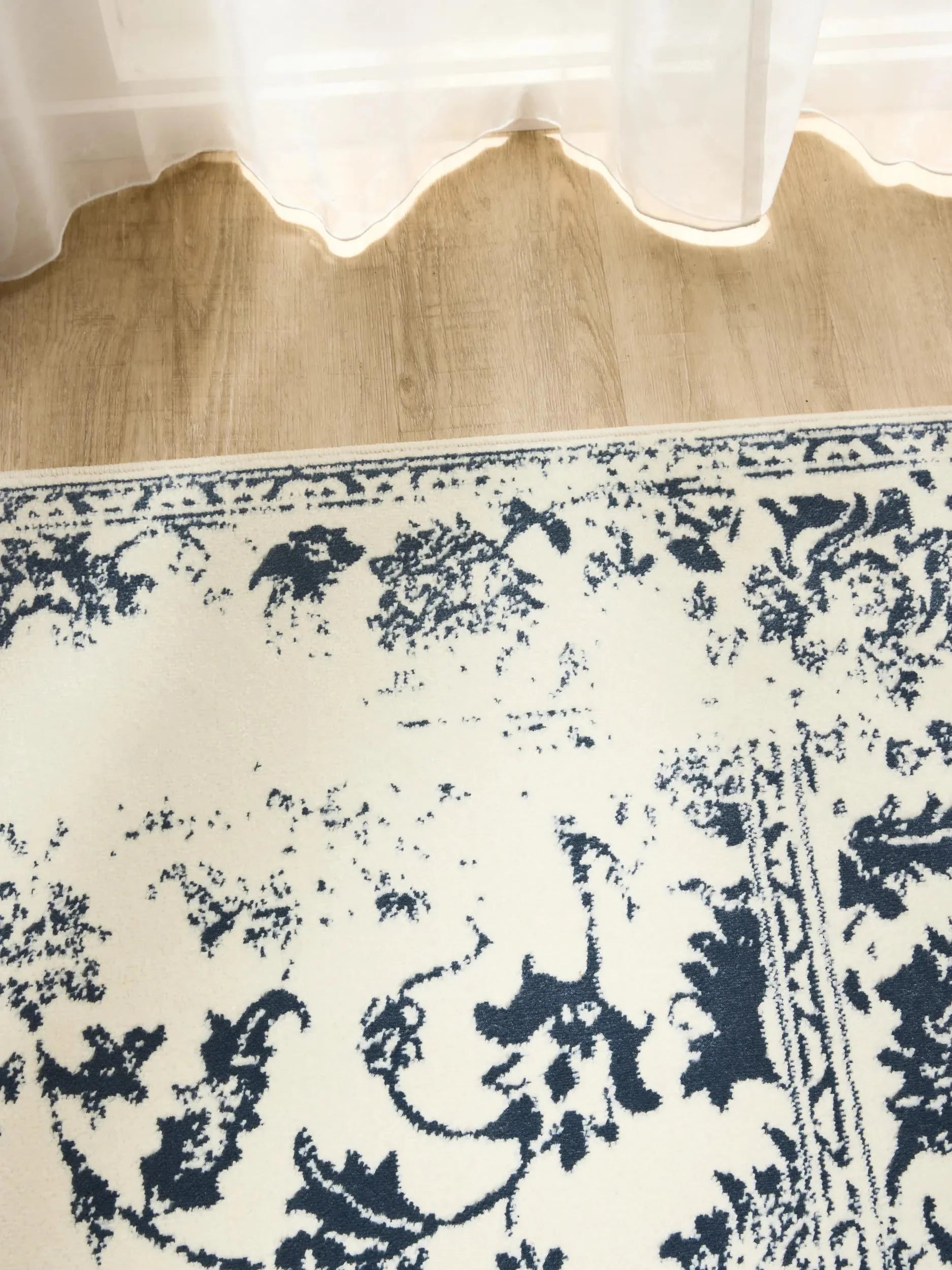 KIRA Creme/Blå Tæppe - Billede 3